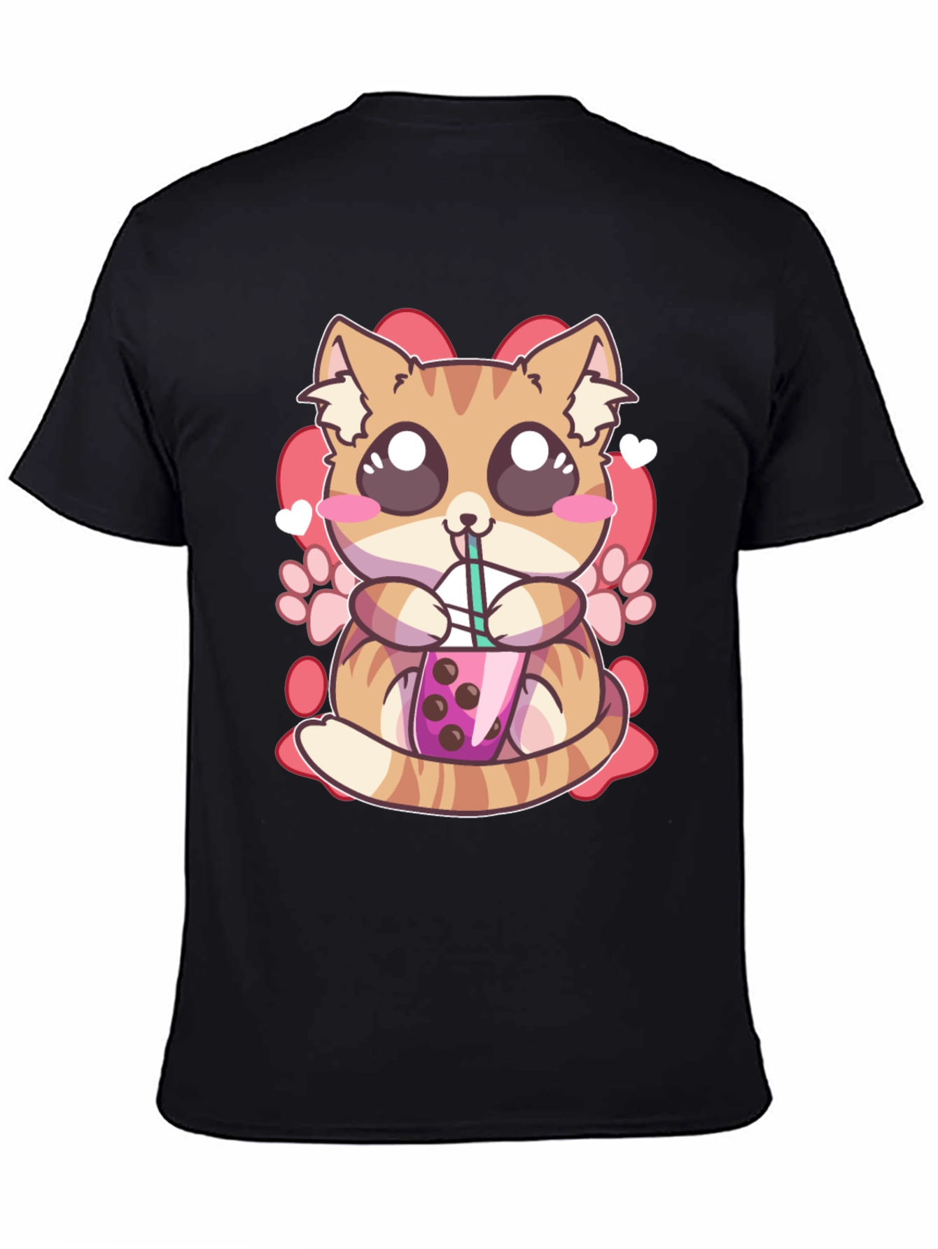 Cute Cat Boba Tea Graphic T-Shirt - Unisex