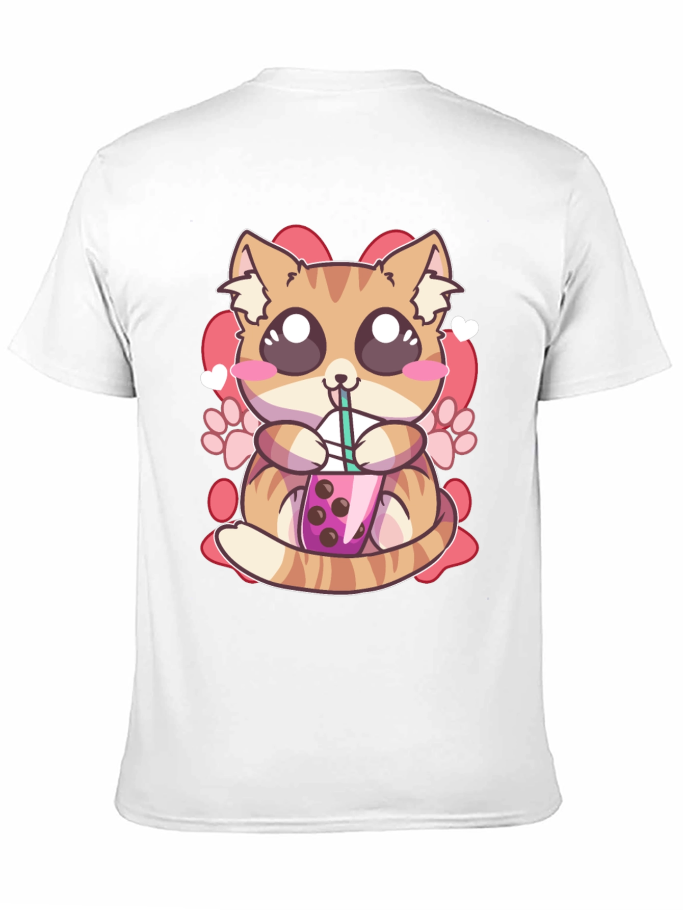 Cute Cat Boba Tea Graphic T-Shirt - Unisex