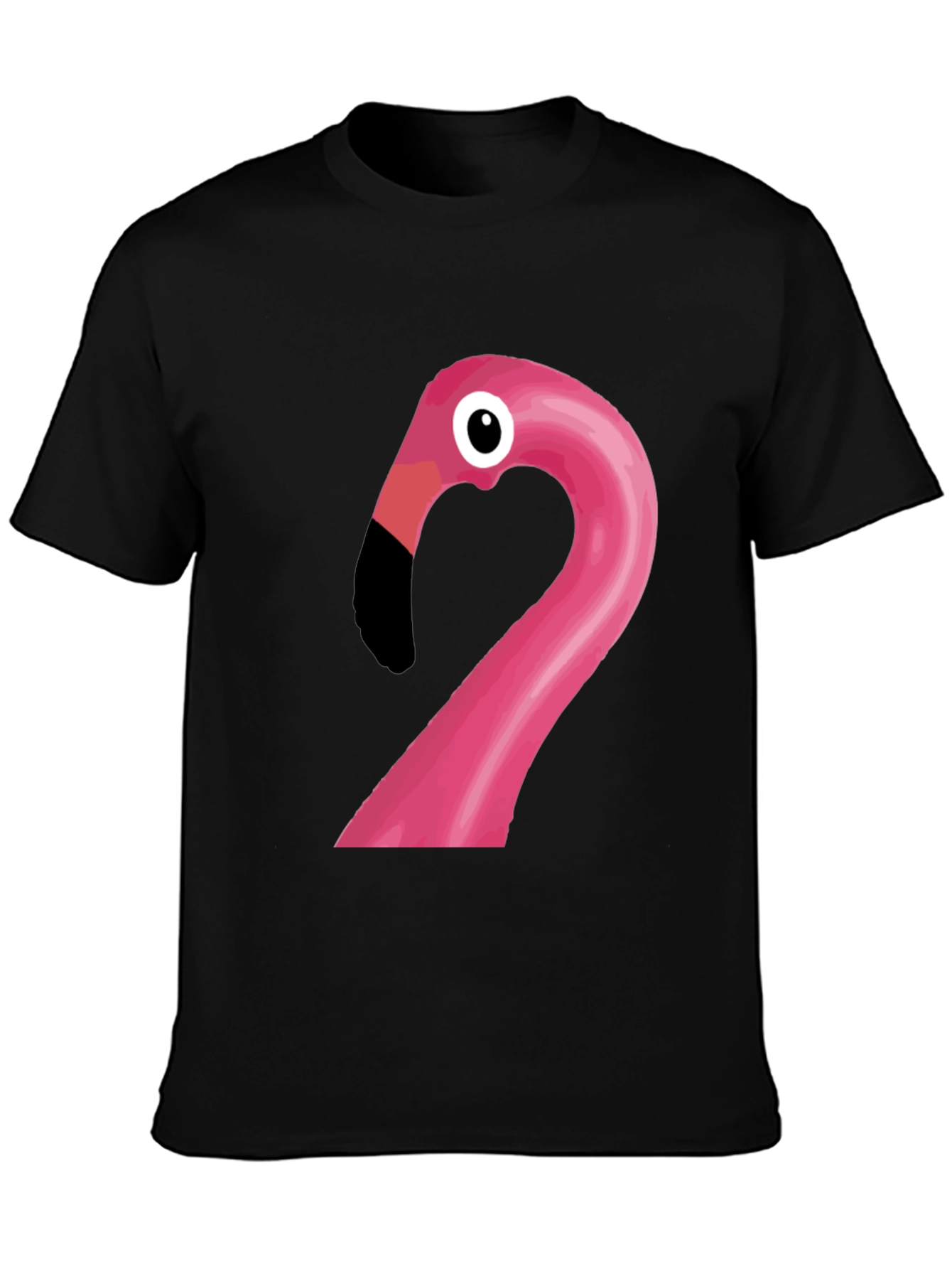 Funny Flamingo Graphic Tee - Black Cotton T-Shirt