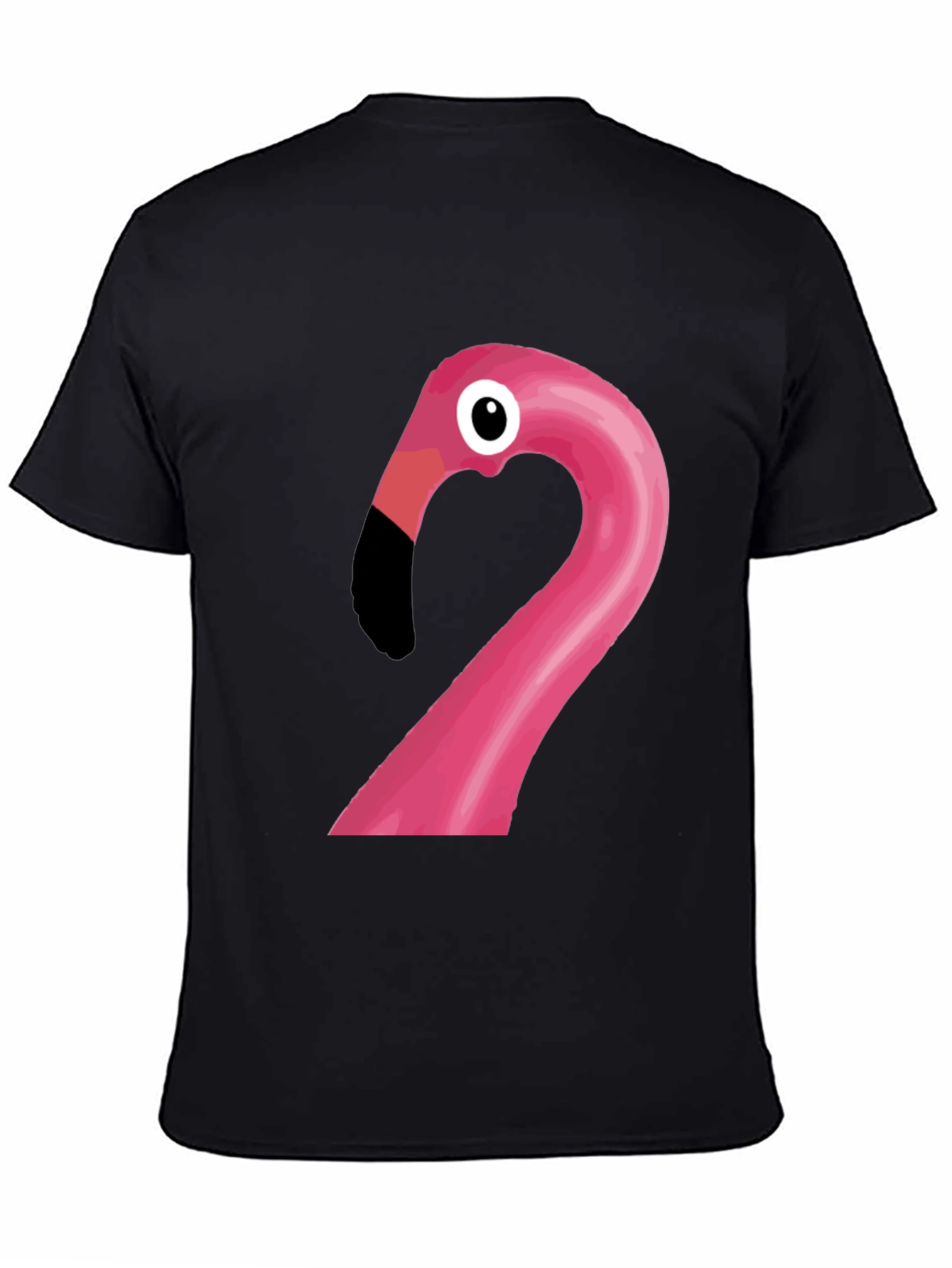 Funny Flamingo Graphic Tee - Black Cotton T-Shirt