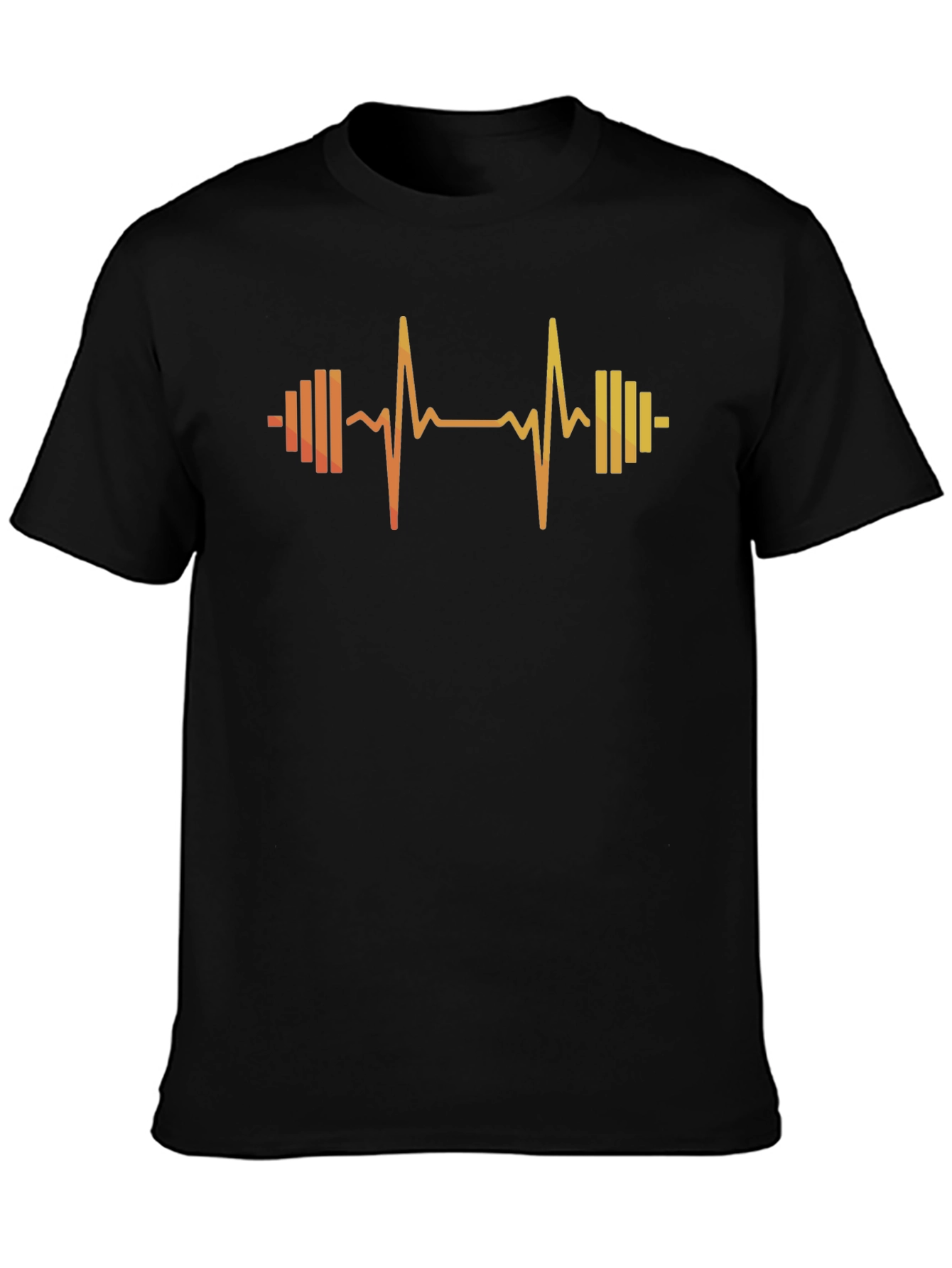 Fitness Heartbeat Barbell Graphic T-Shirt