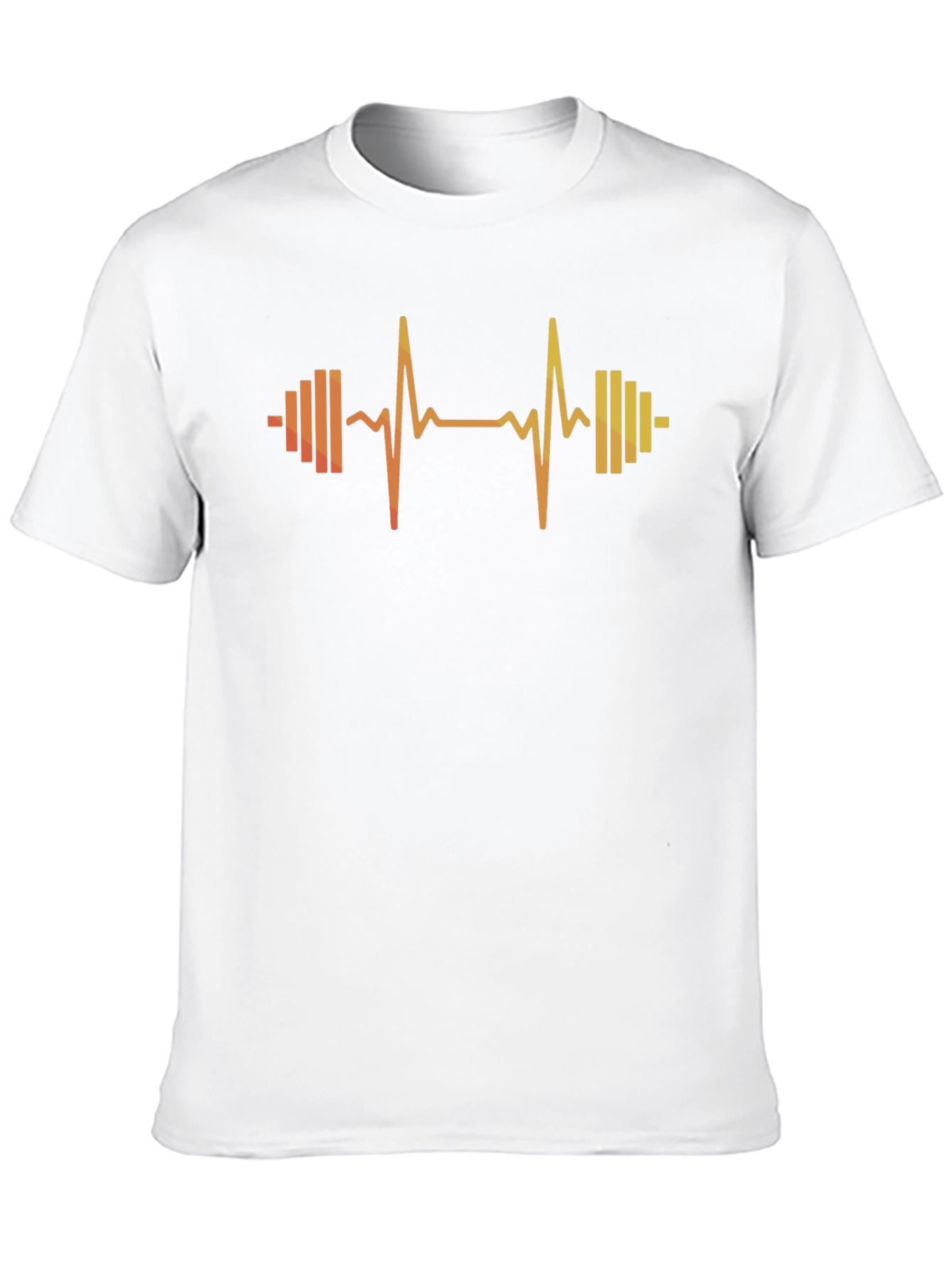Fitness Heartbeat Barbell Graphic T-Shirt