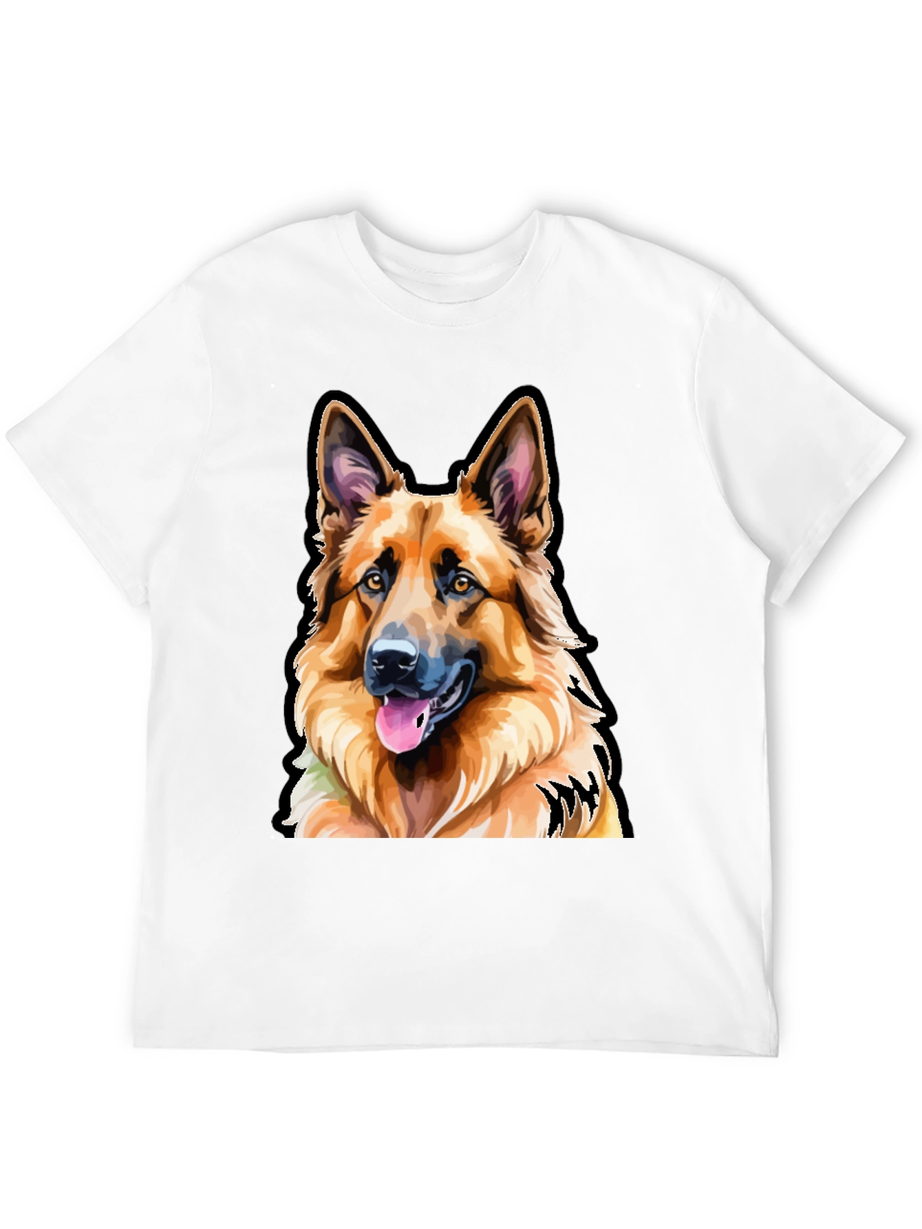 German Shepherd Dog Graphic Tee - Mens Black T-Shirt