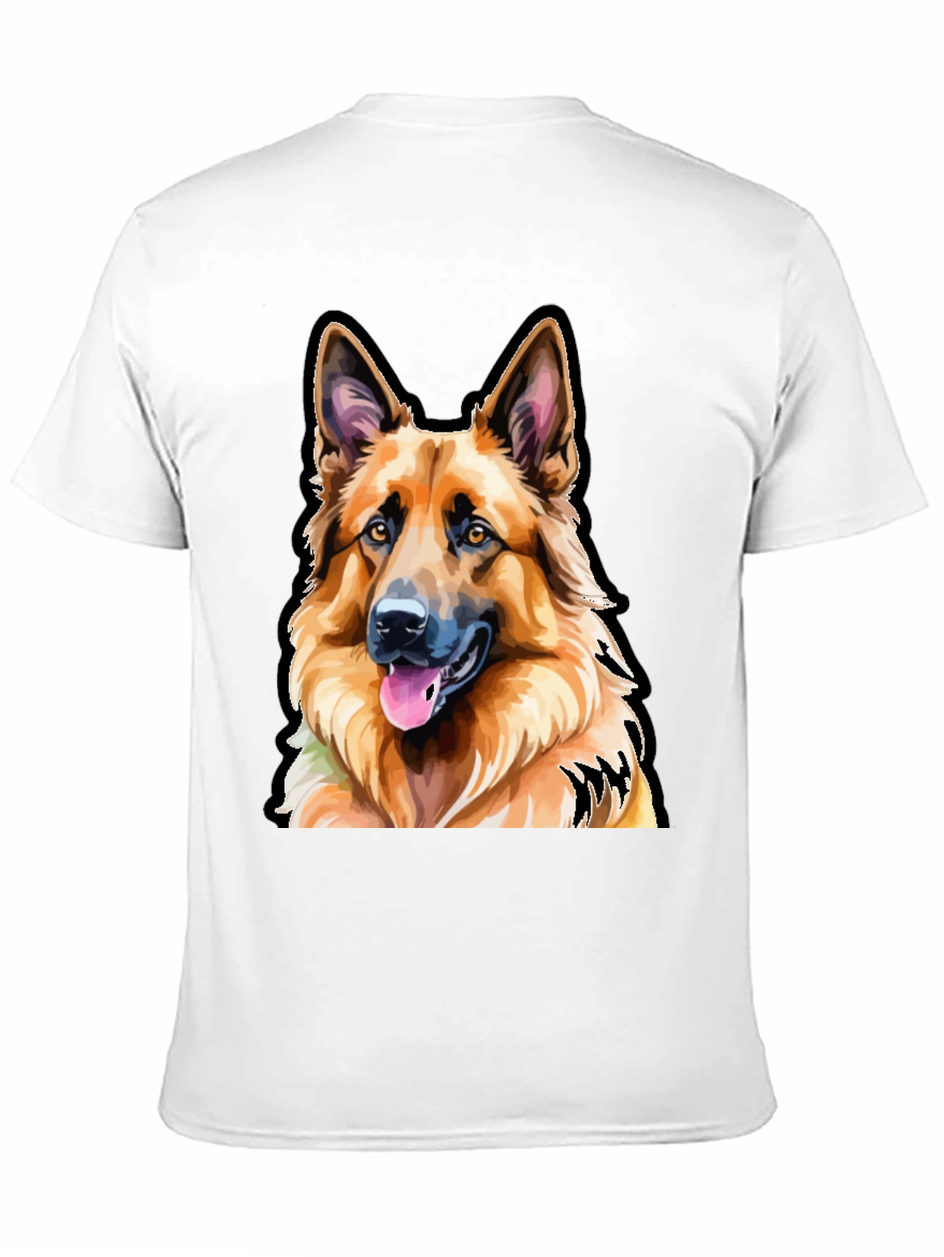 German Shepherd Dog Graphic Tee - Mens Black T-Shirt