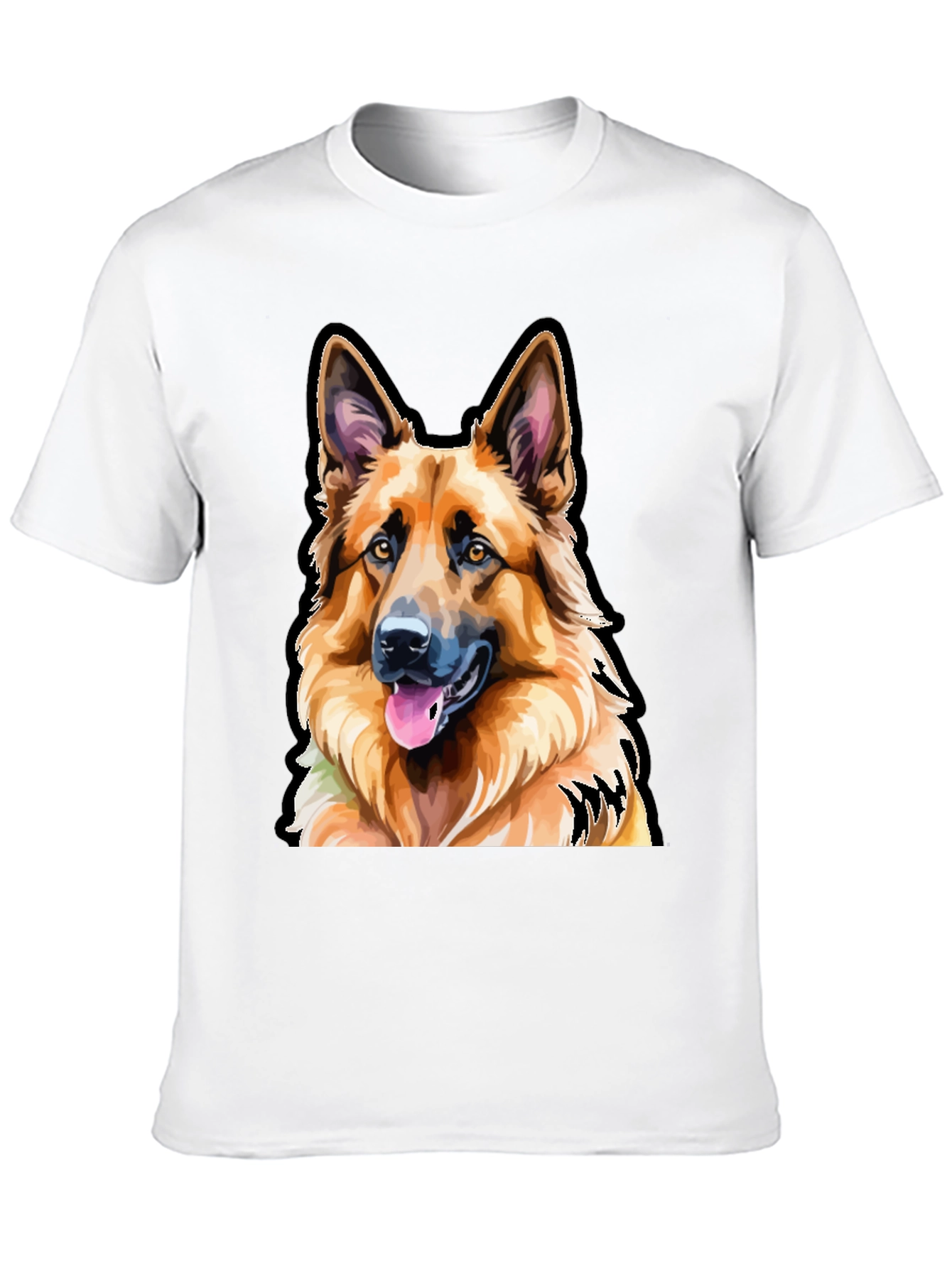 German Shepherd Dog Graphic Tee - Mens Black T-Shirt