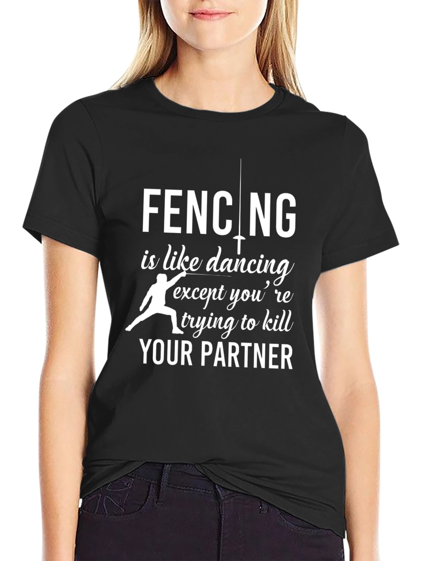 Fencing Humor Black T-Shirt