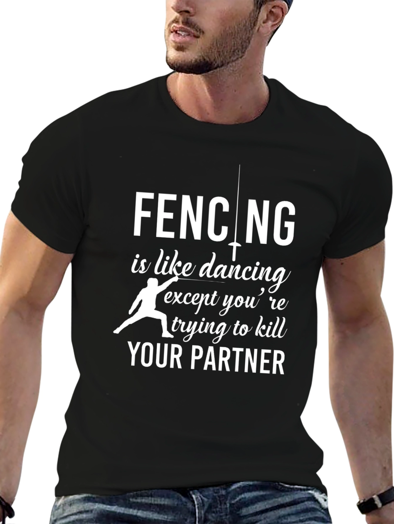 Fencing Humor Black T-Shirt