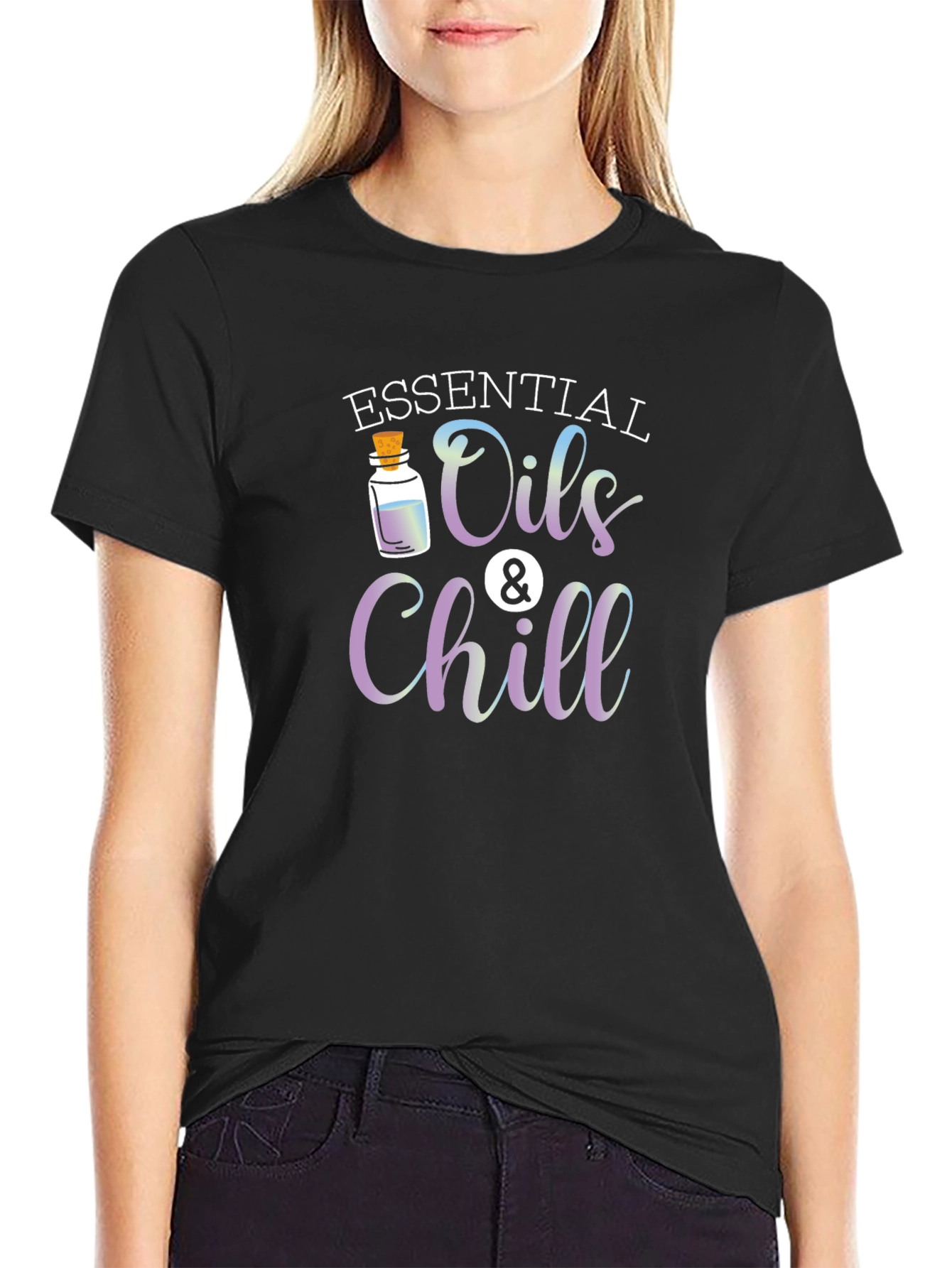 Essential Oils & Chill Graphic T-Shirt - Black