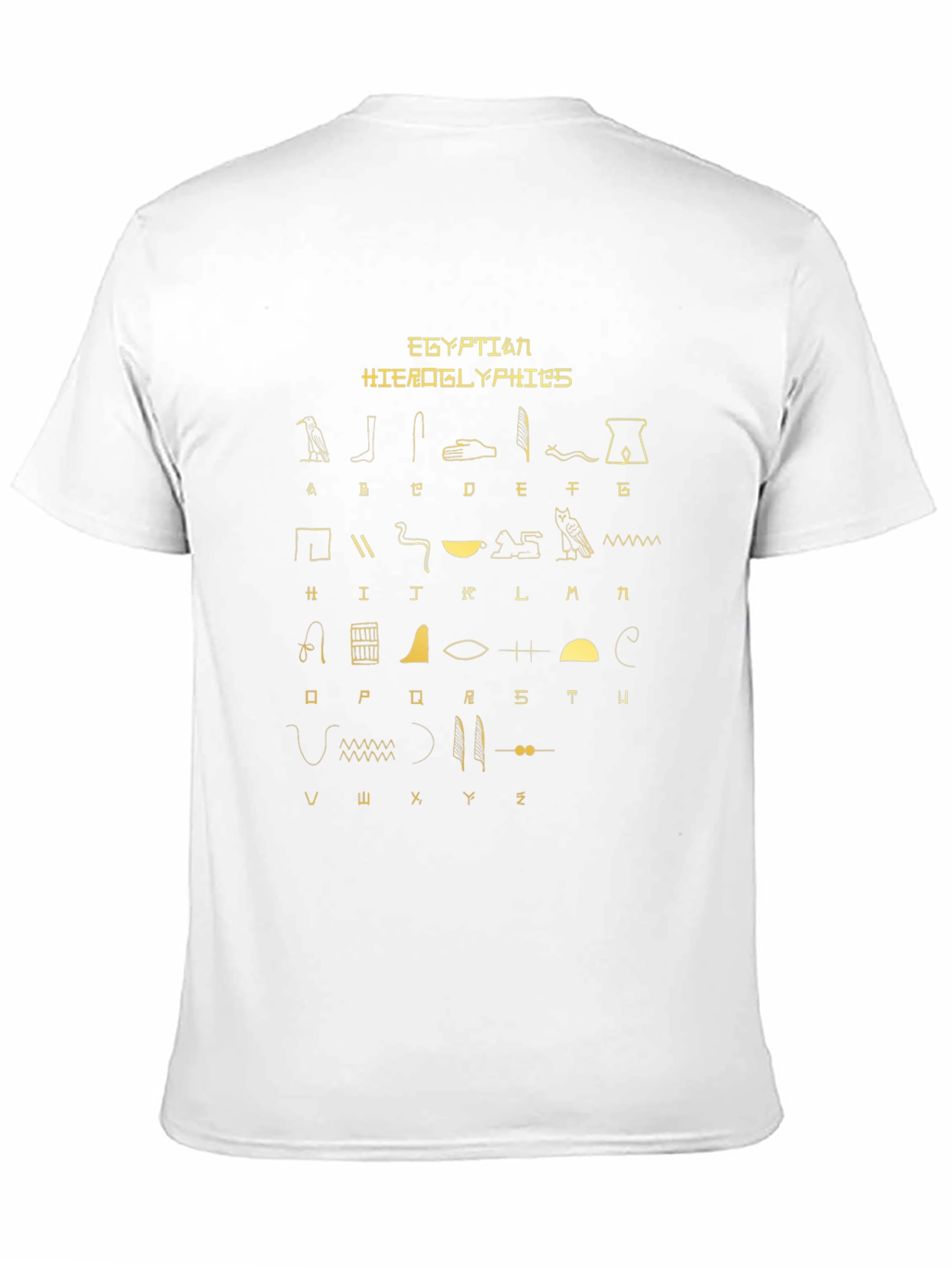 Egyptian Hieroglyphics Print Black T-Shirt