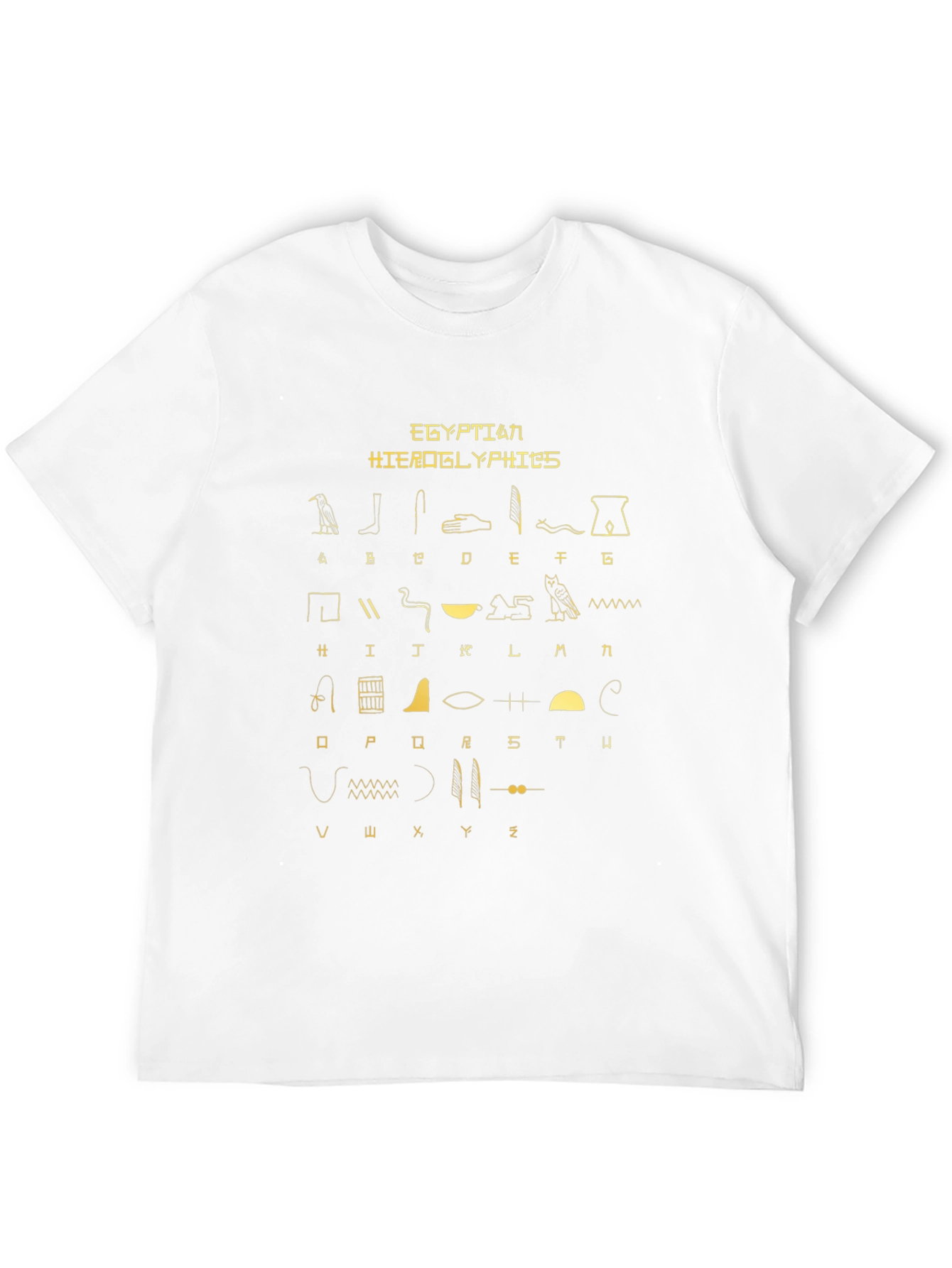 Egyptian Hieroglyphics Print Black T-Shirt