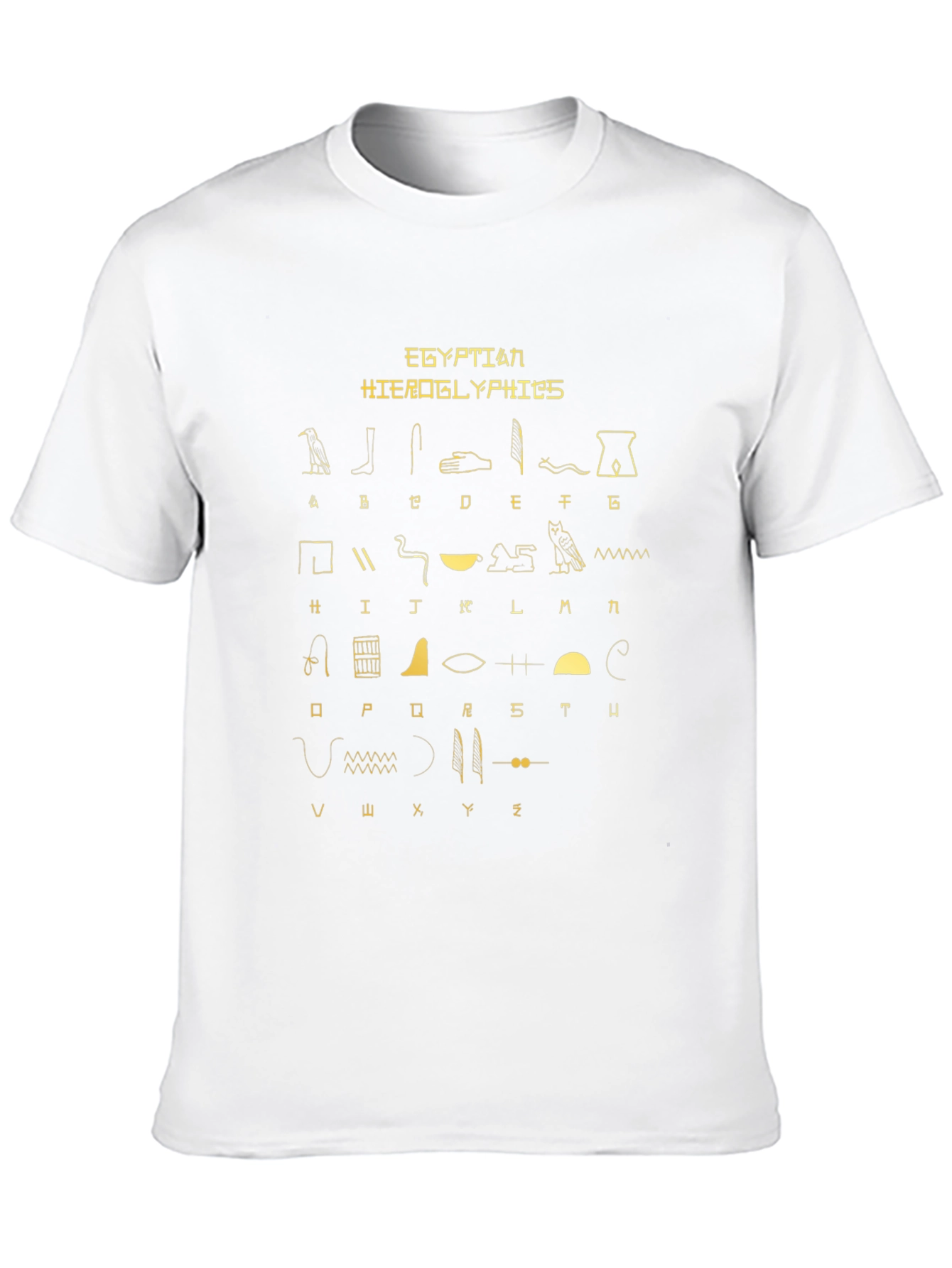 Egyptian Hieroglyphics Print Black T-Shirt