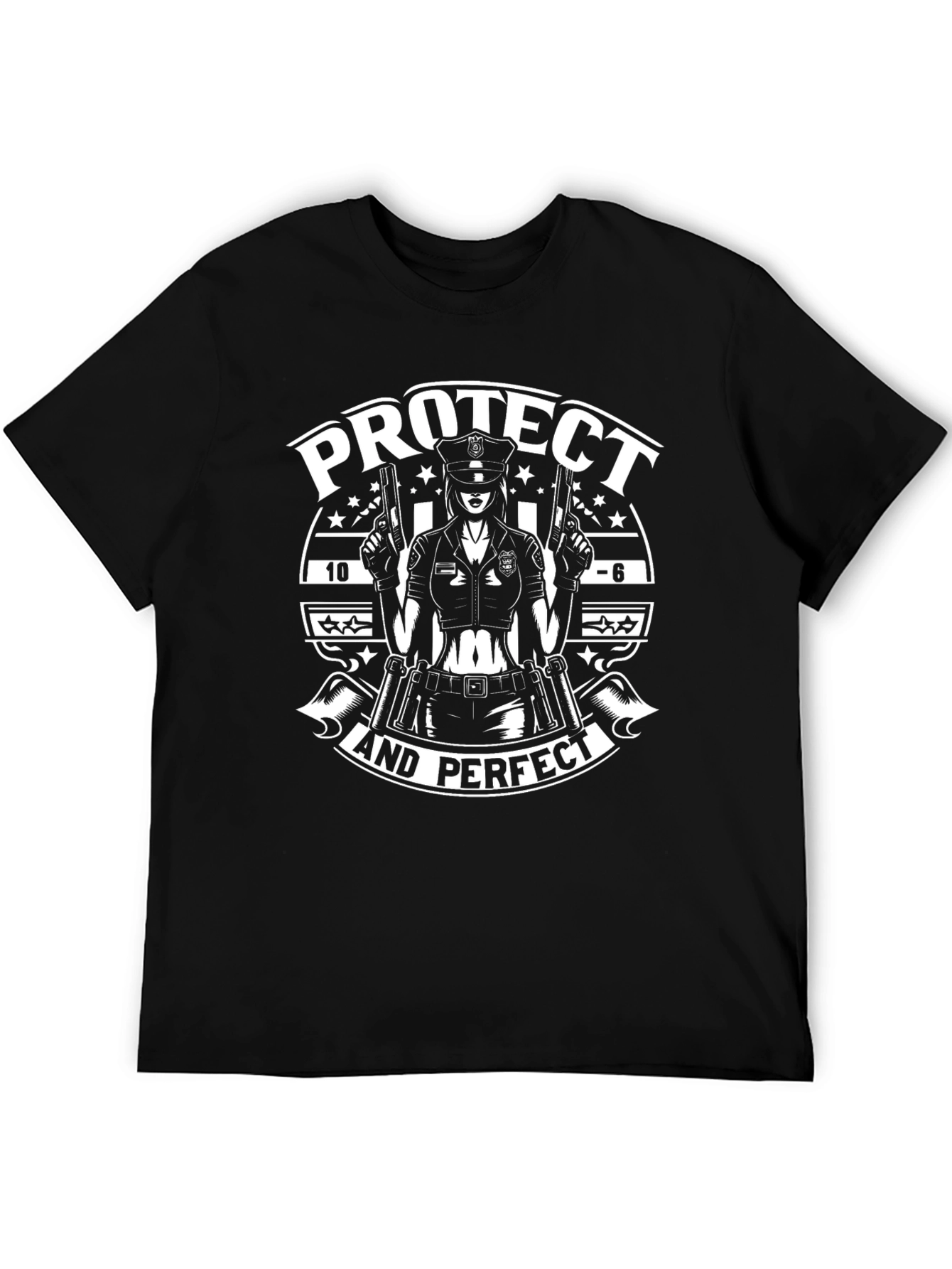Protect and Perfect Police Woman Graphic T-Shirt