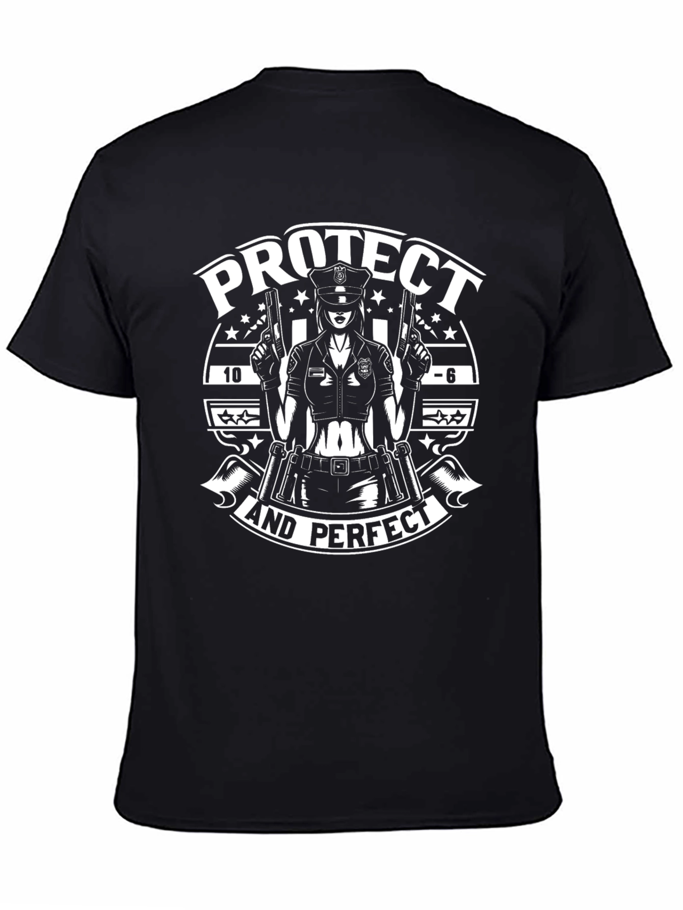 Protect and Perfect Police Woman Graphic T-Shirt