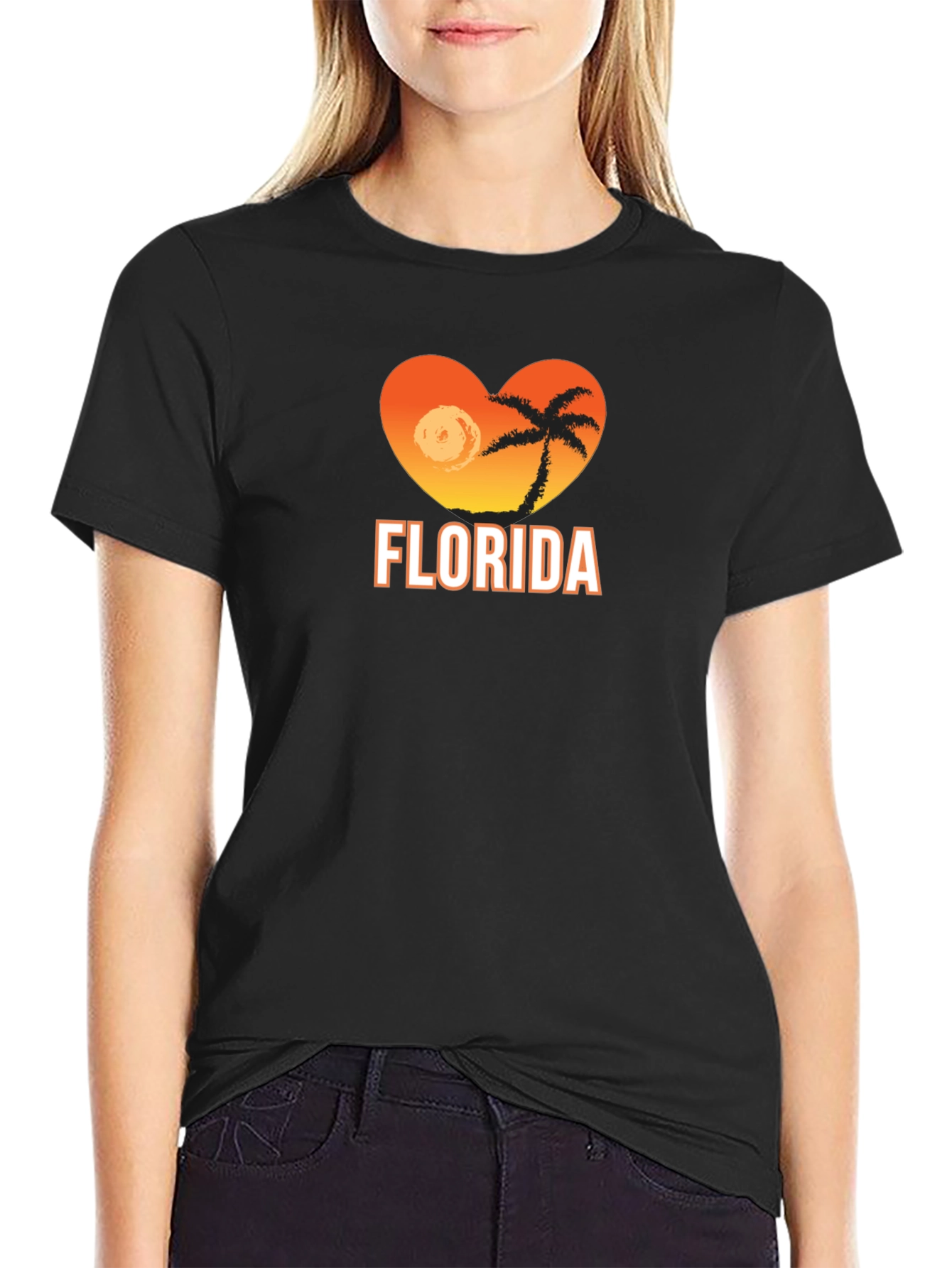 Florida Heart Graphic Tee - Black