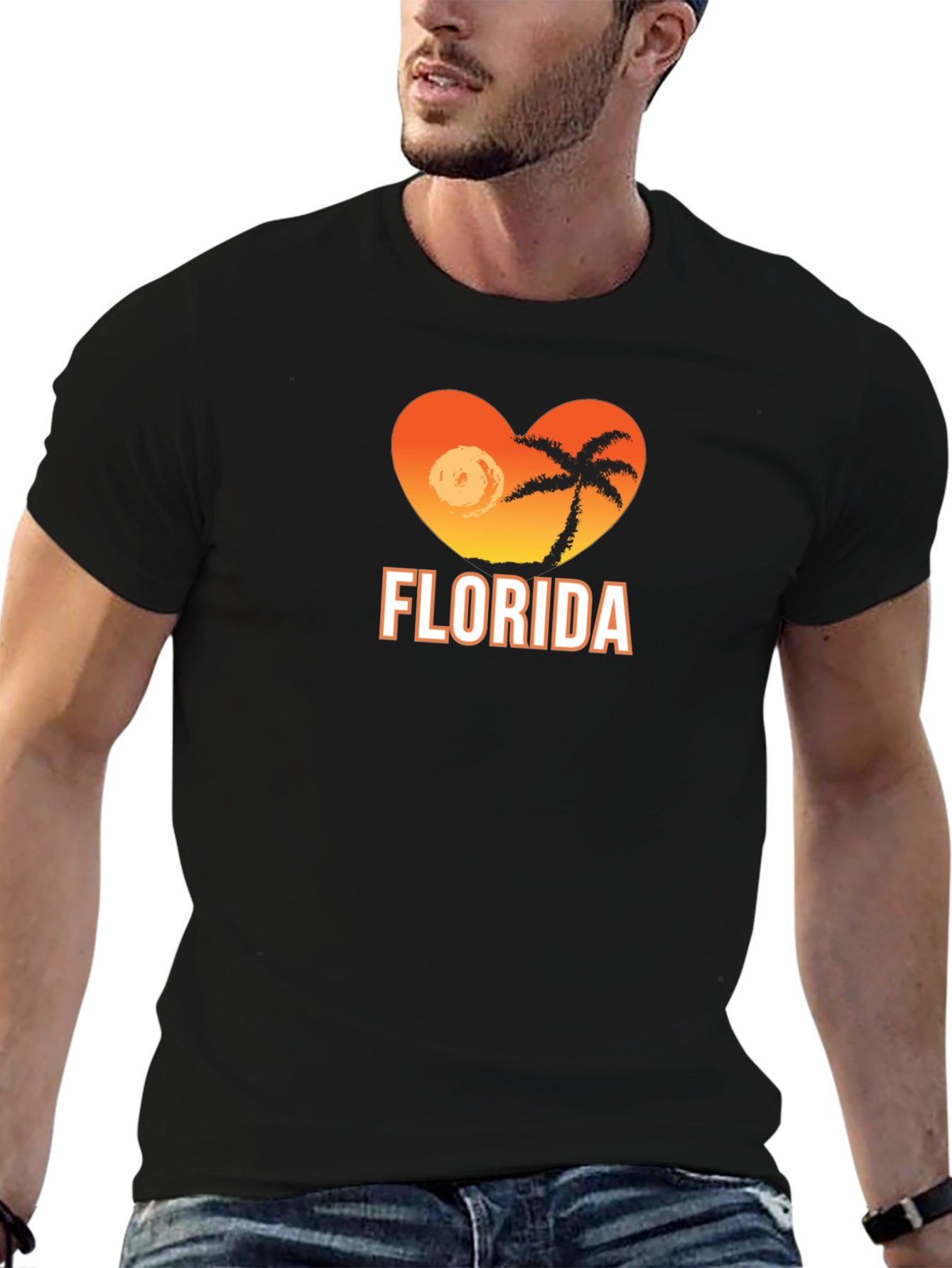 Florida Heart Graphic Tee - Black