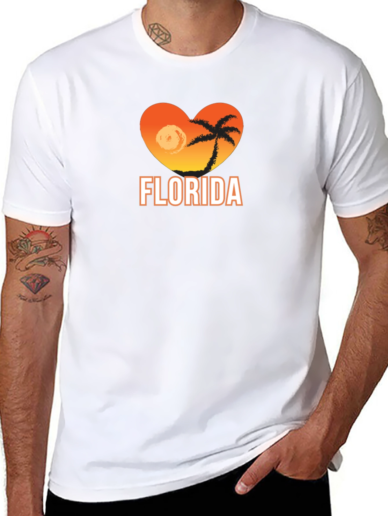 Florida Heart Graphic Tee - Black