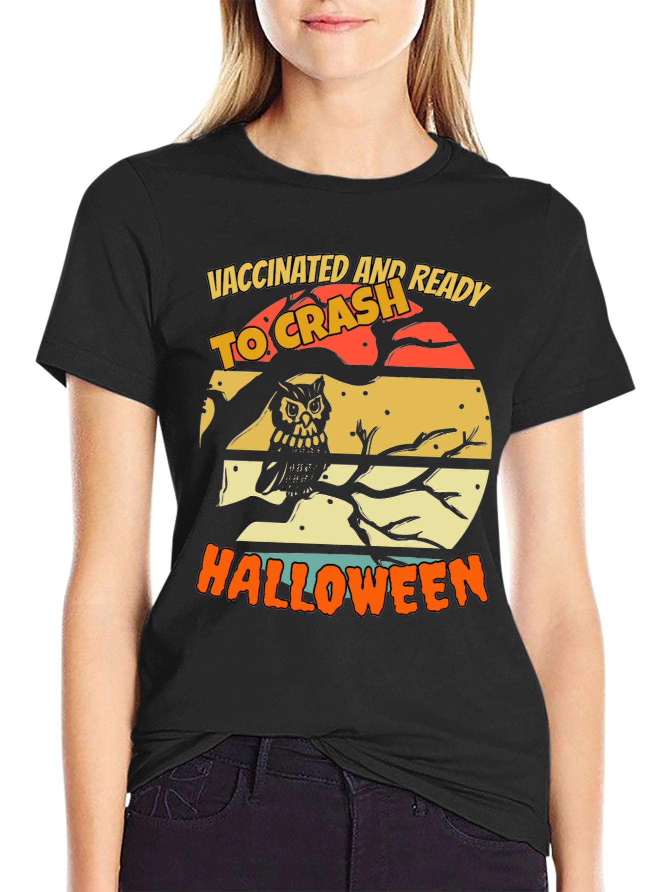Vaccinated and Ready to Crash Halloween Graphic Tee