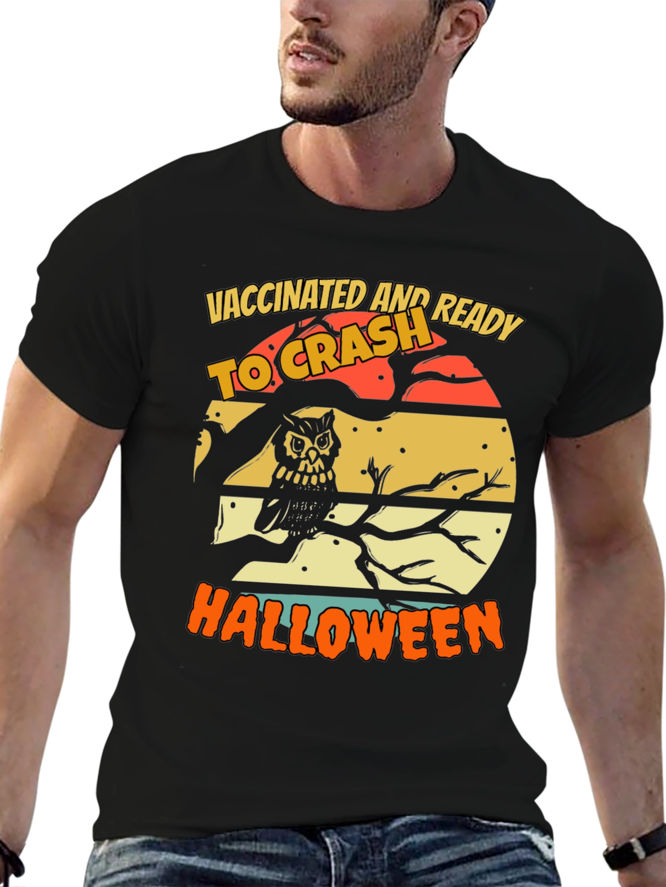 Vaccinated and Ready to Crash Halloween Graphic Tee