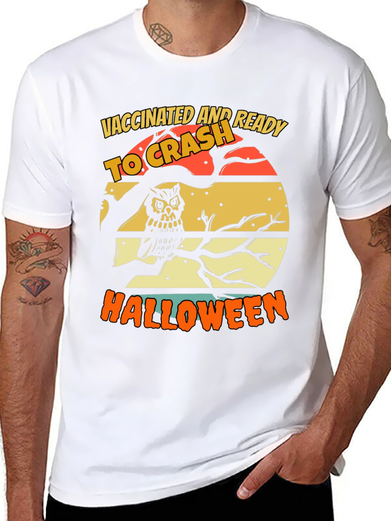 Vaccinated and Ready to Crash Halloween Graphic Tee