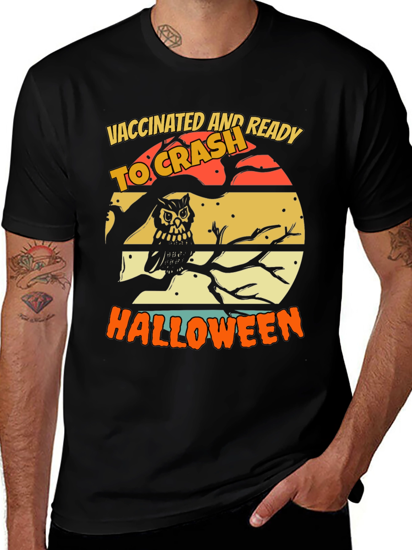 Vaccinated and Ready to Crash Halloween Graphic Tee