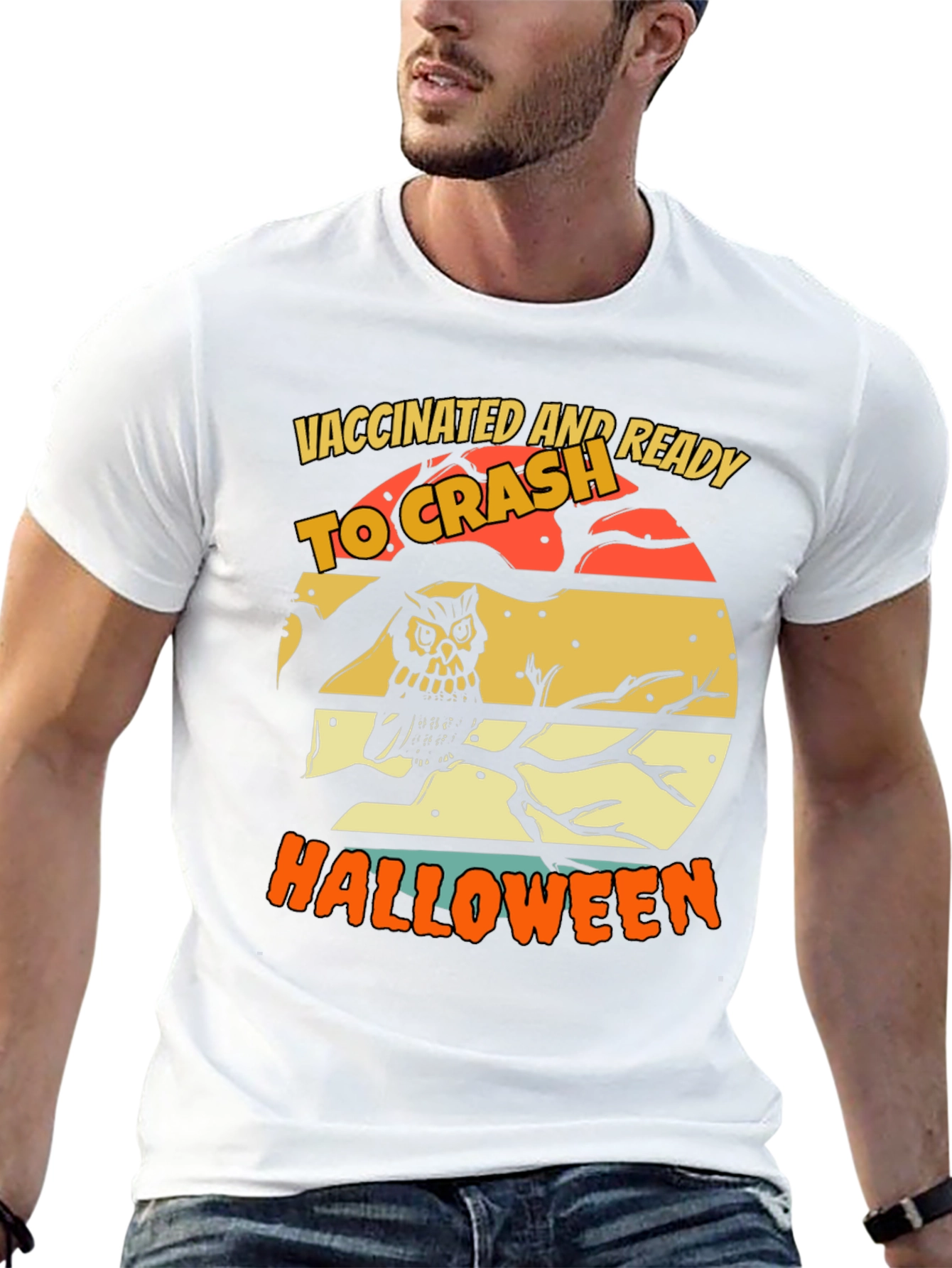 Vaccinated and Ready to Crash Halloween Graphic Tee