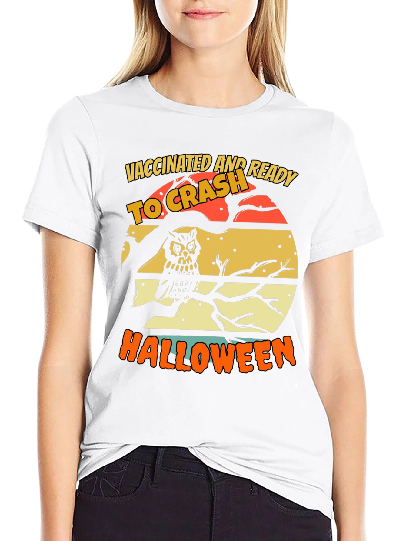 Vaccinated and Ready to Crash Halloween Graphic Tee