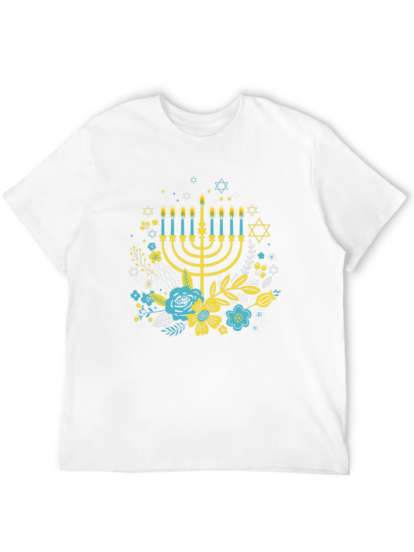 Hanukkah Floral Graphic T-Shirt - Mens