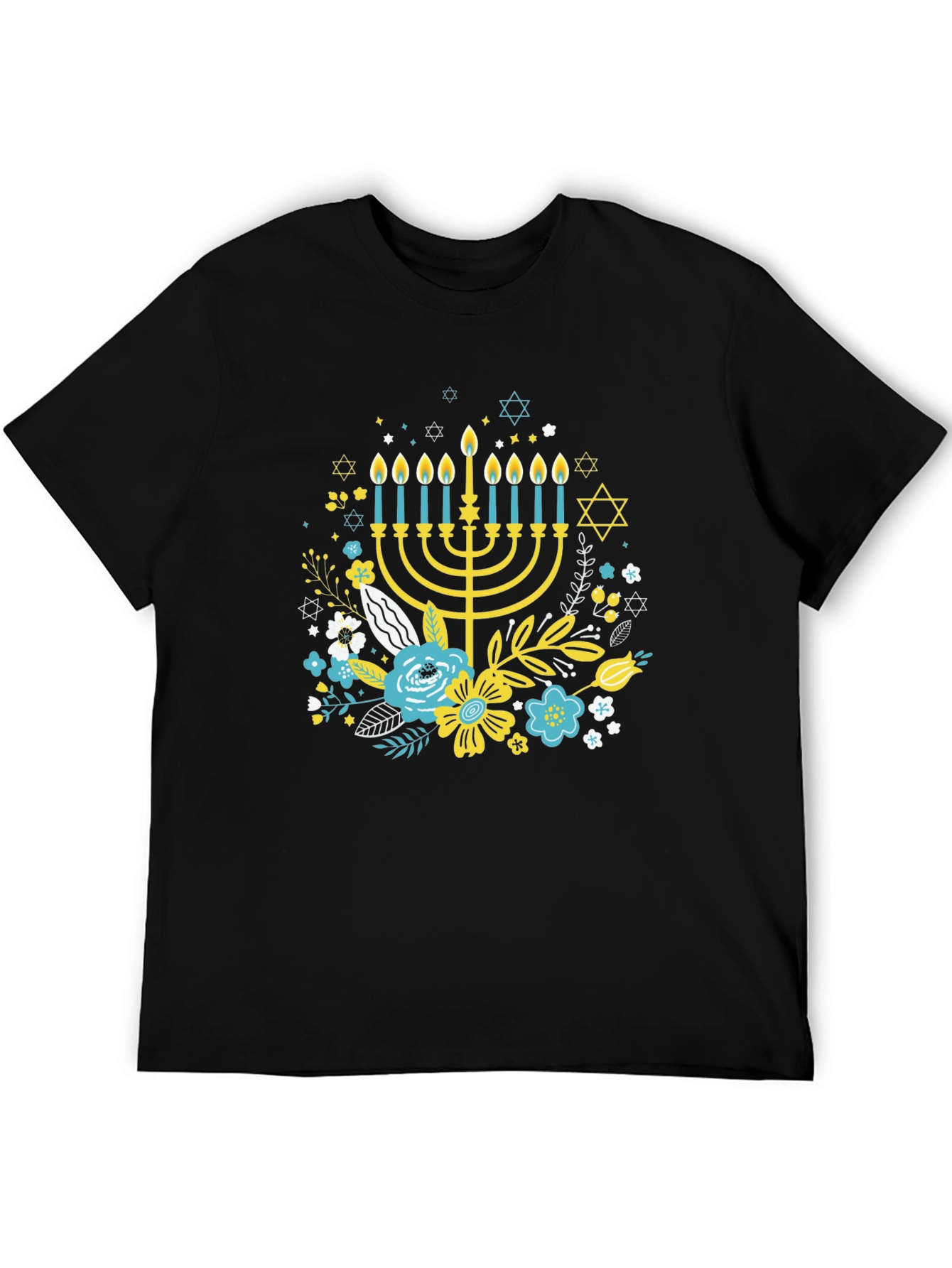Hanukkah Floral Graphic T-Shirt - Mens