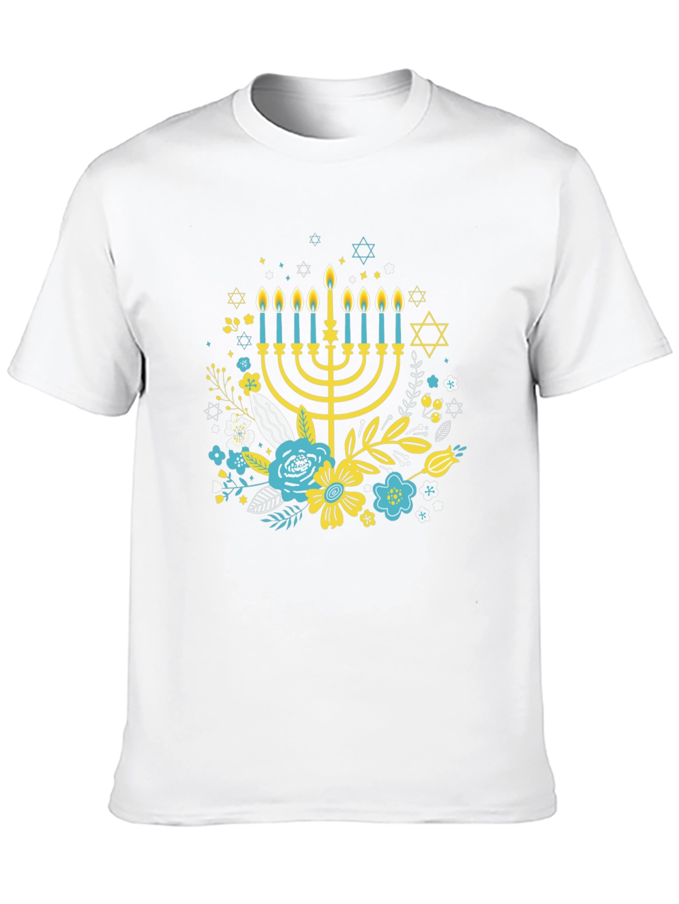 Hanukkah Floral Graphic T-Shirt - Mens