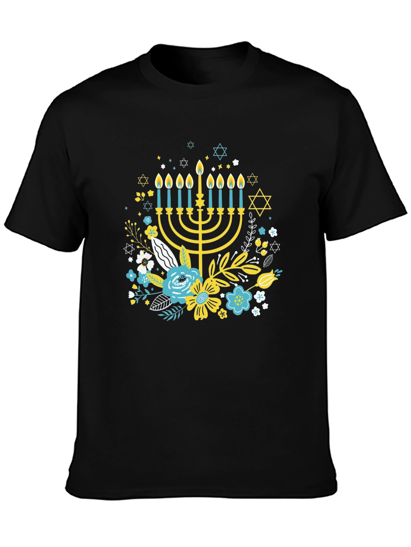 Hanukkah Floral Graphic T-Shirt - Mens