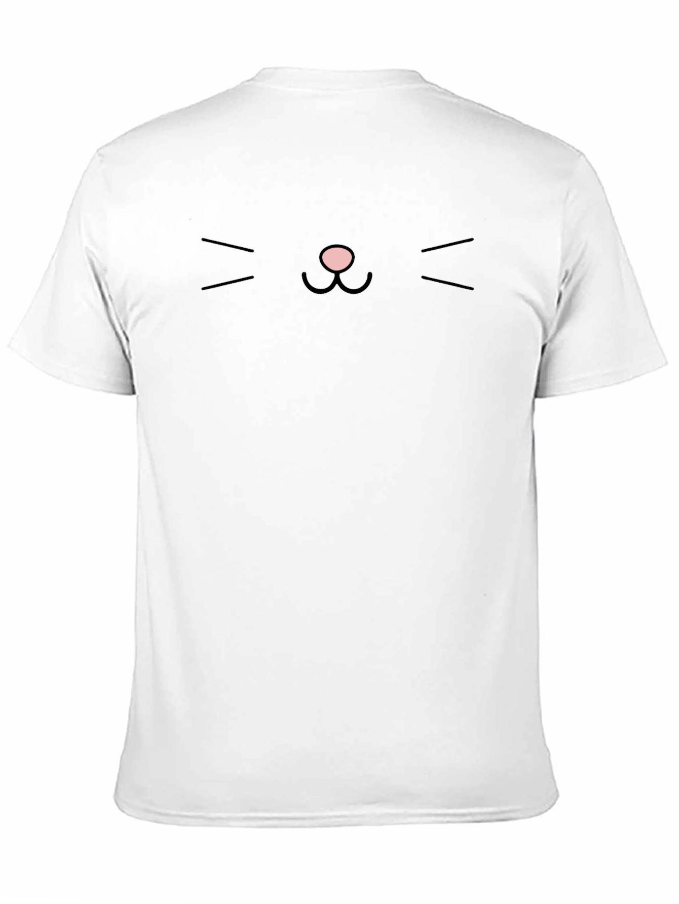 Cute Cat Face Graphic Tee - Black Cotton T-Shirt