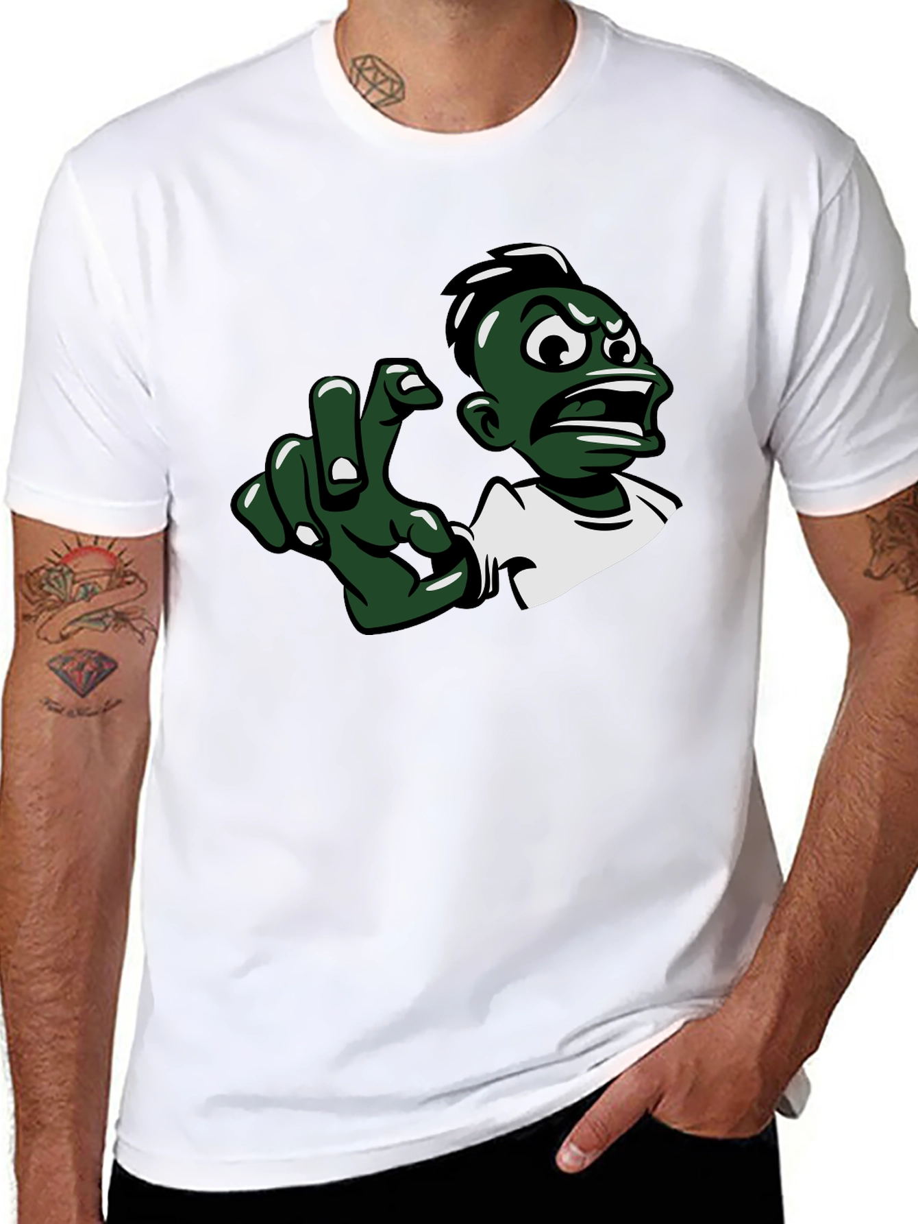 Cartoon Character Graphic Black T-Shirt