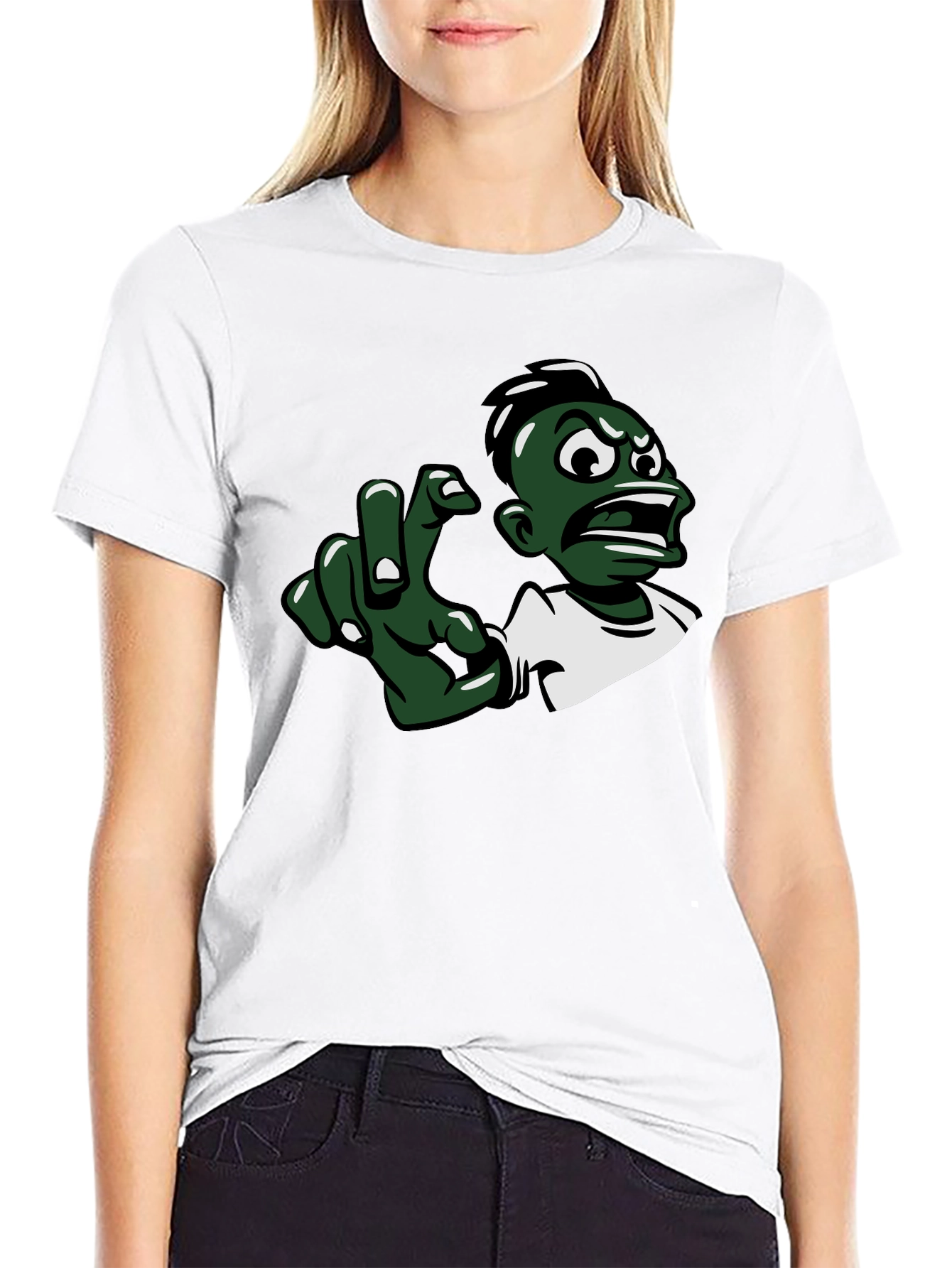 Cartoon Character Graphic Black T-Shirt