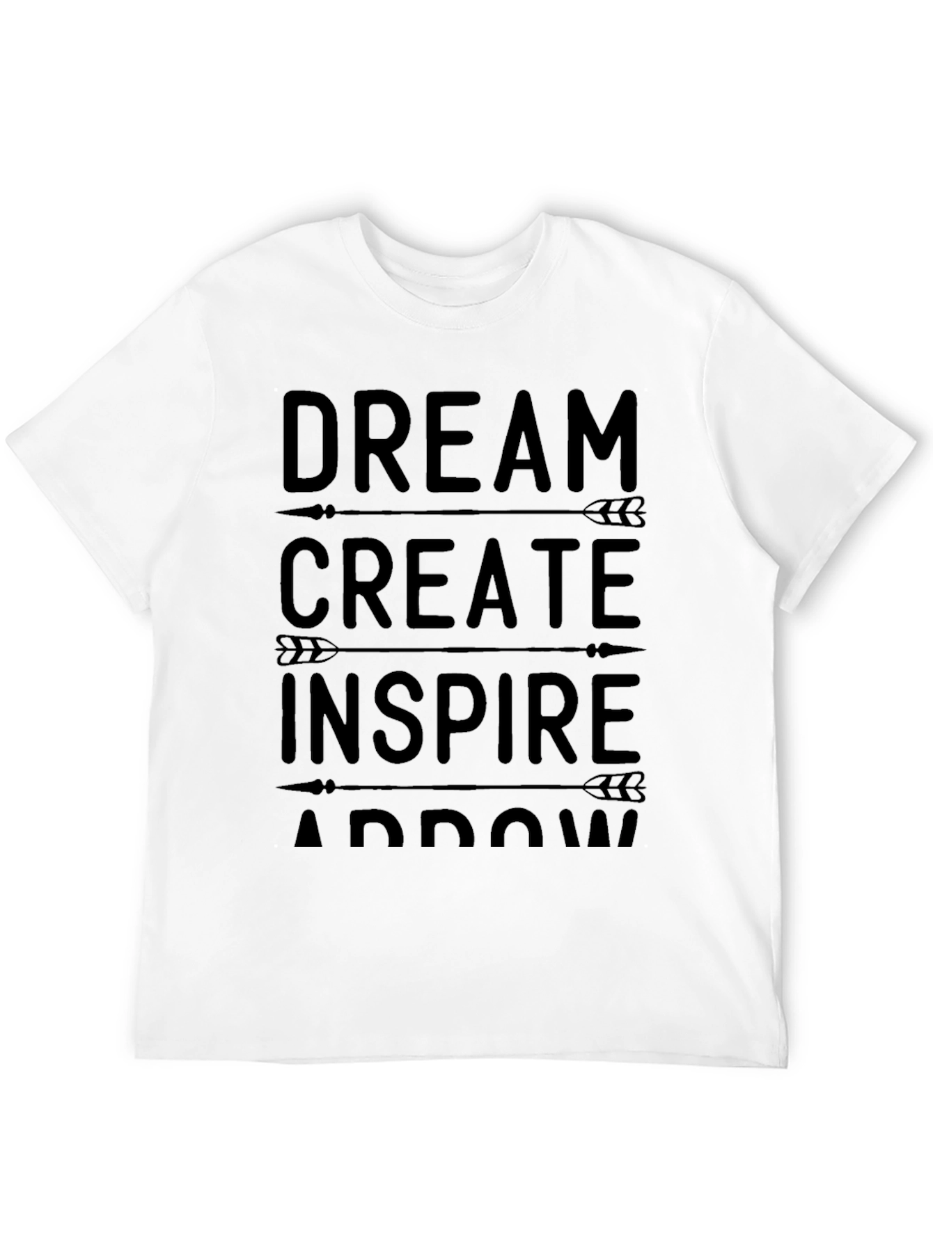 Dream Create Inspire Mens Black Graphic T-Shirt