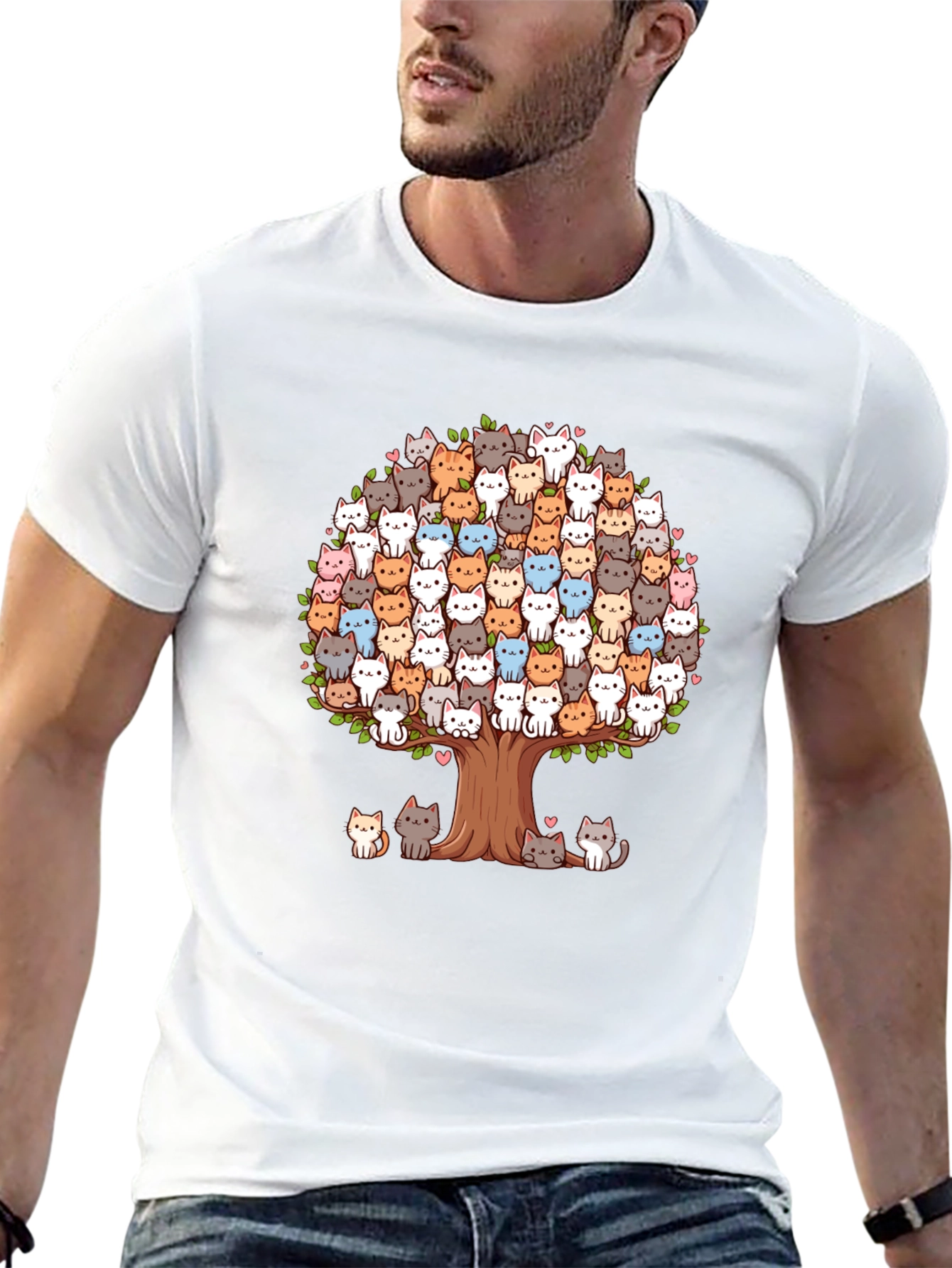 Cute Cat Tree T-Shirt - Unique Graphic Tee