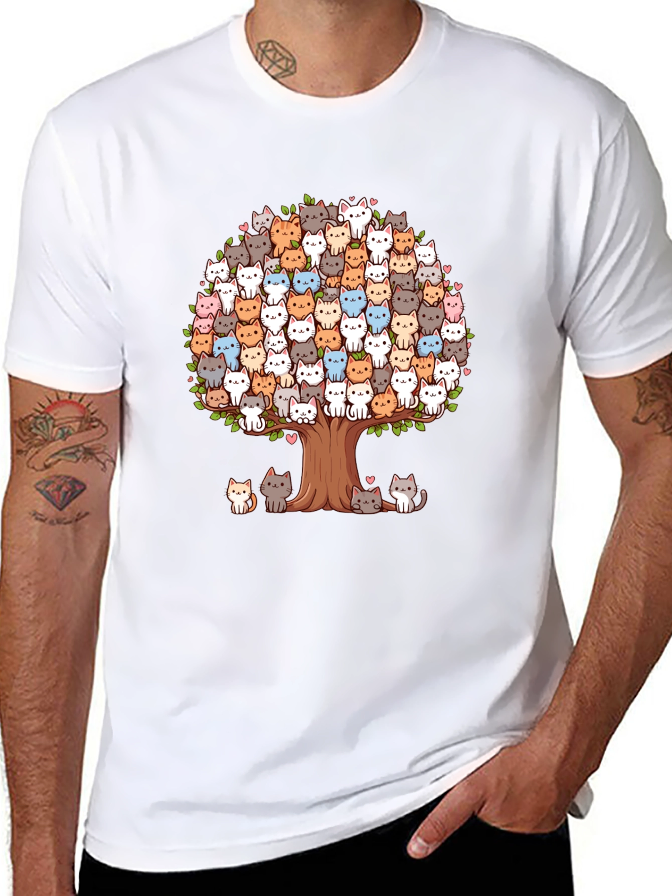 Cute Cat Tree T-Shirt - Unique Graphic Tee