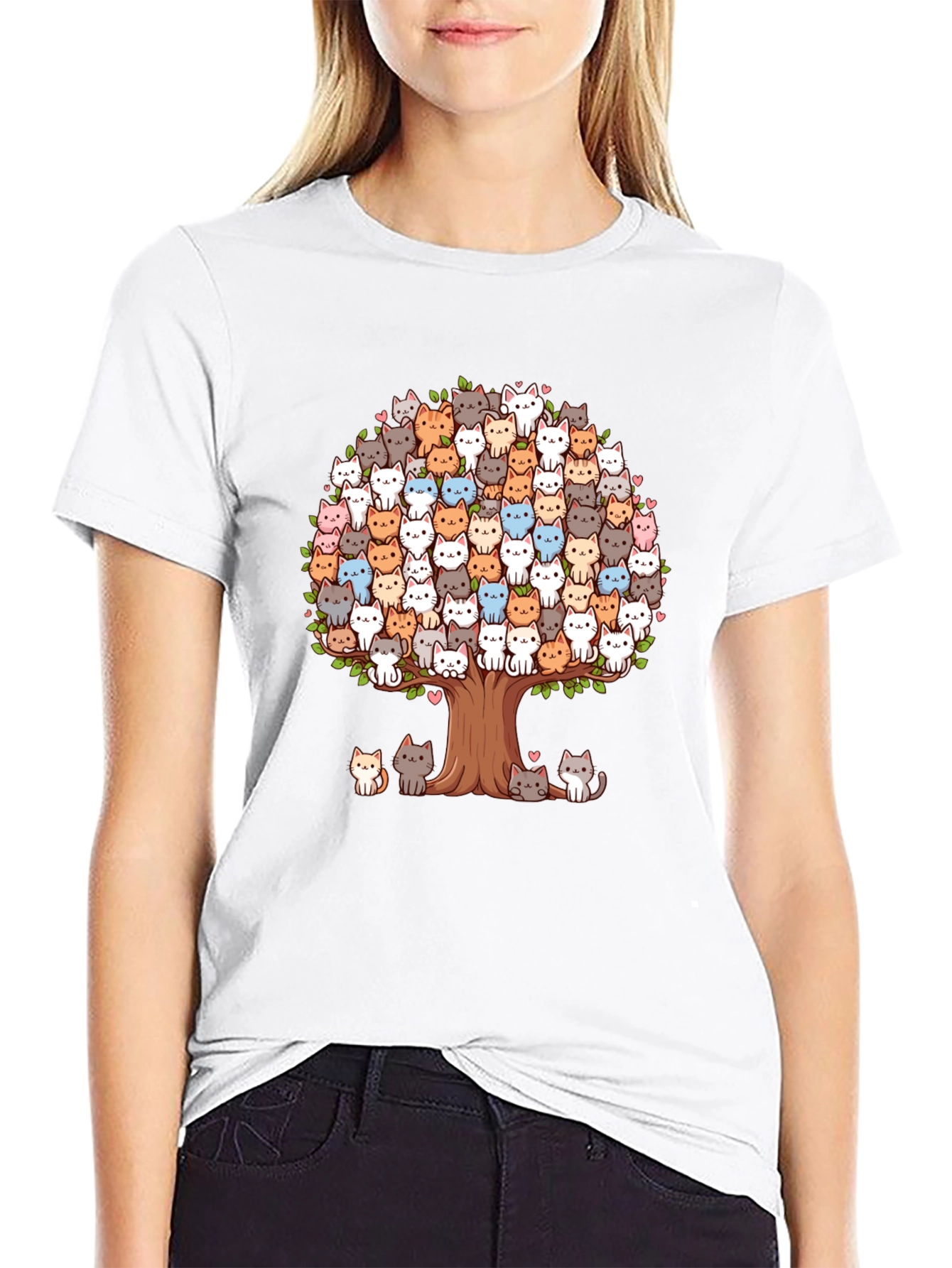 Cute Cat Tree T-Shirt - Unique Graphic Tee