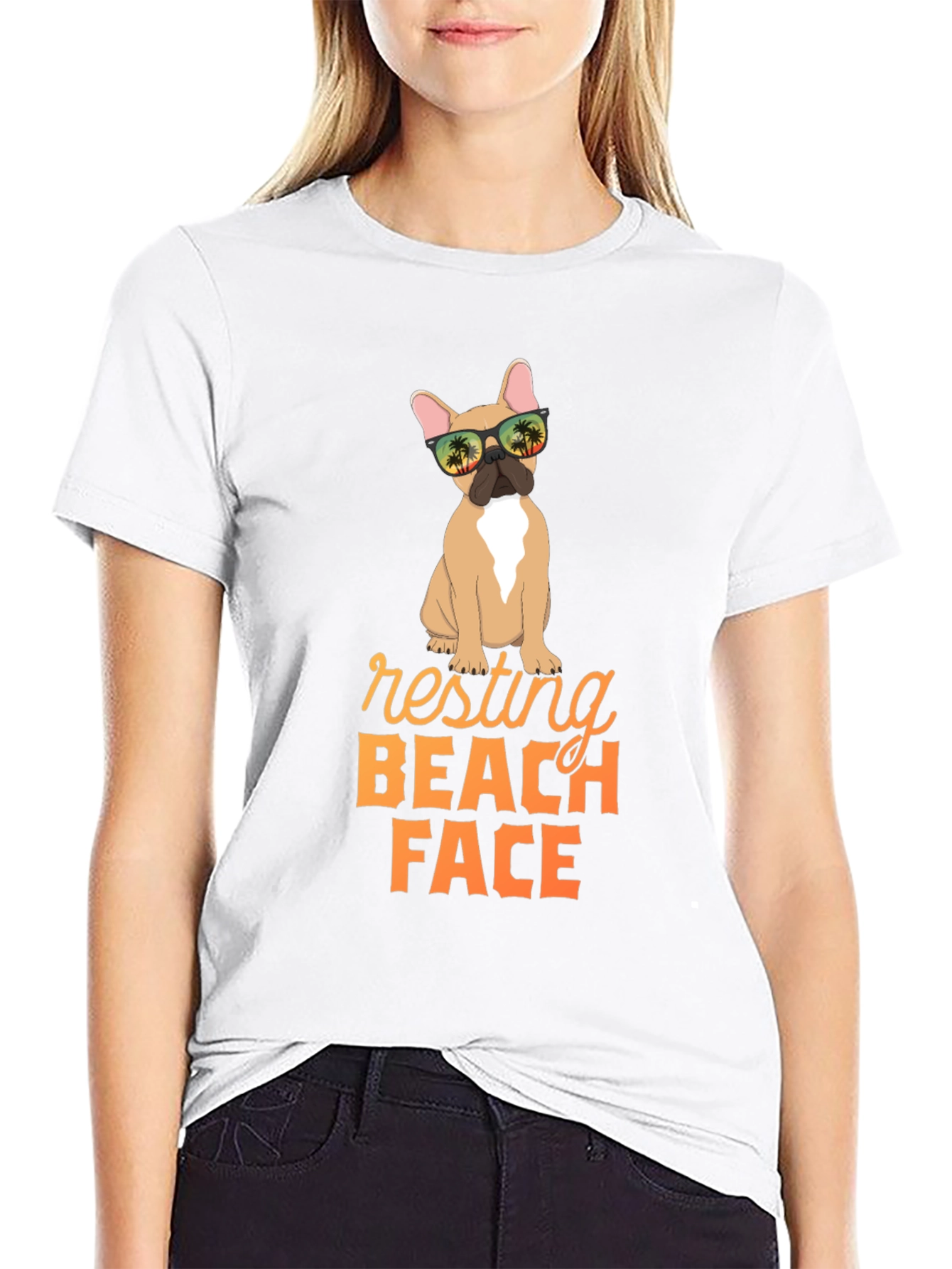 Resting Beach Face Dog Graphic Tee