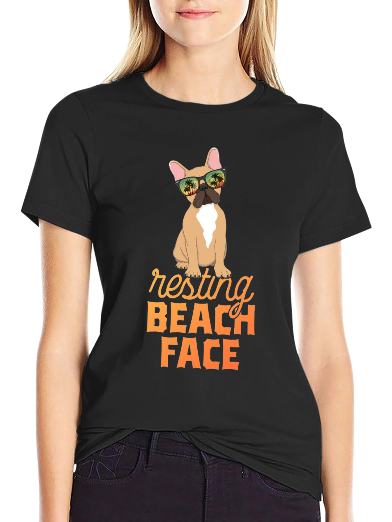 Resting Beach Face Dog Graphic Tee