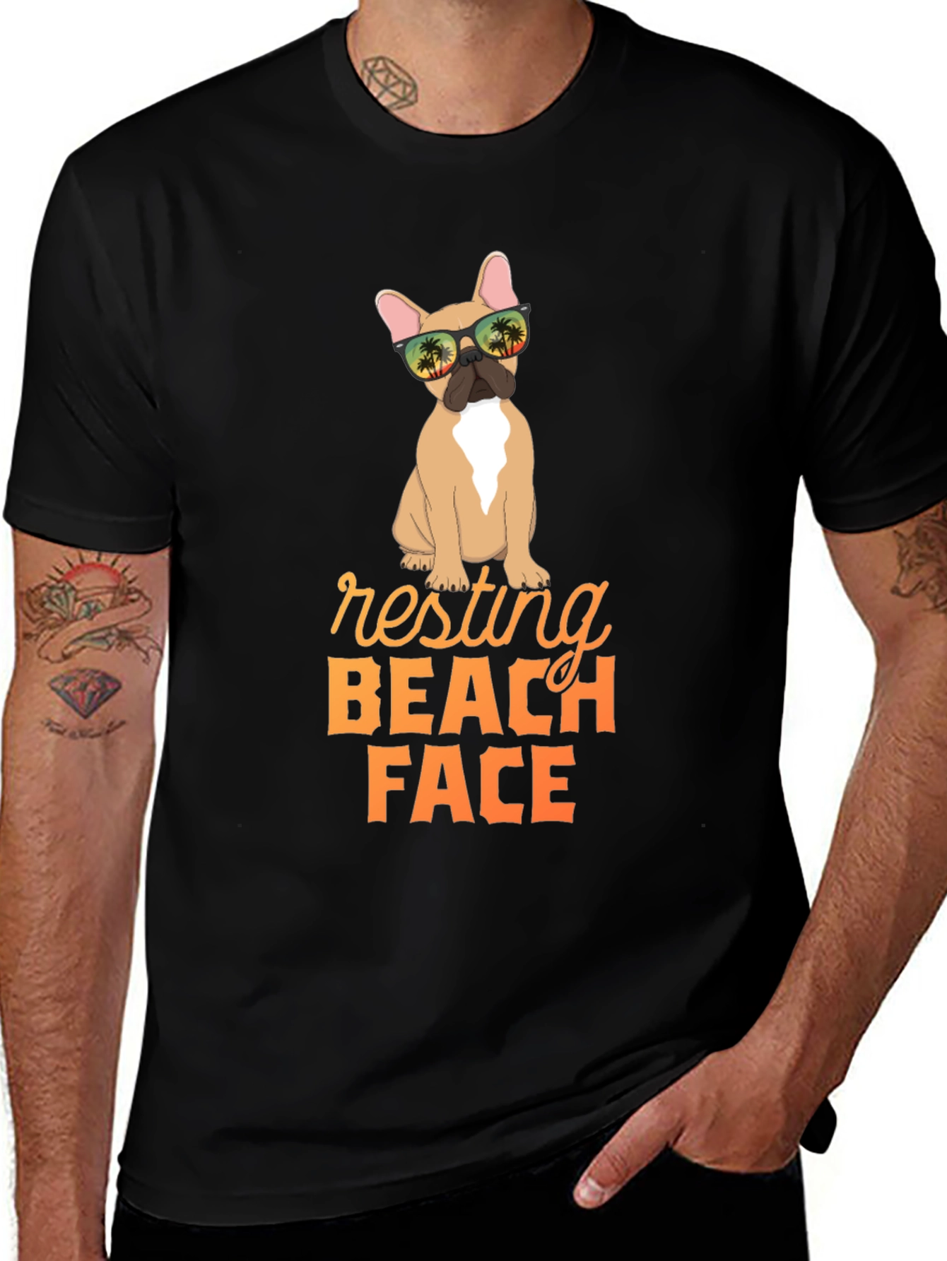 Resting Beach Face Dog Graphic Tee