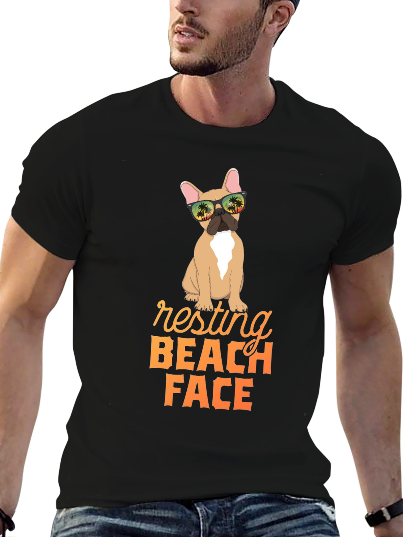 Resting Beach Face Dog Graphic Tee
