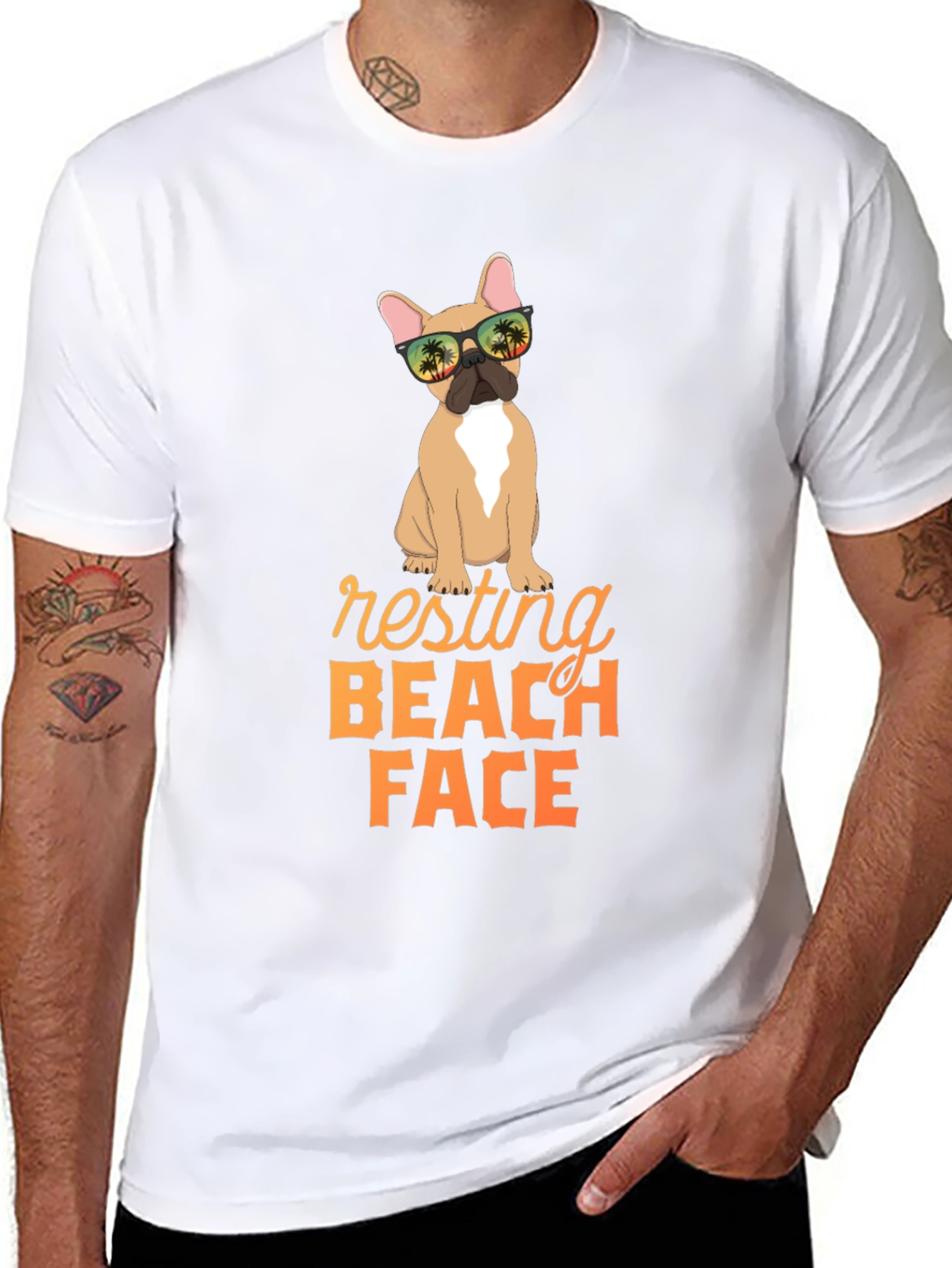 Resting Beach Face Dog Graphic Tee
