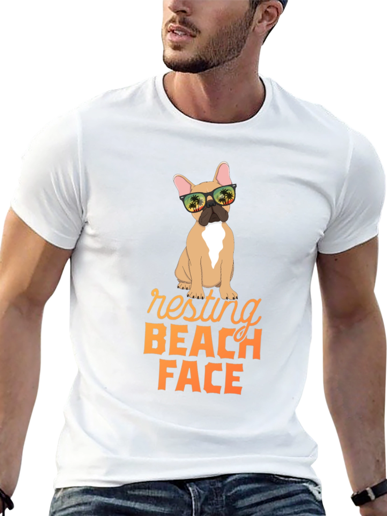 Resting Beach Face Dog Graphic Tee
