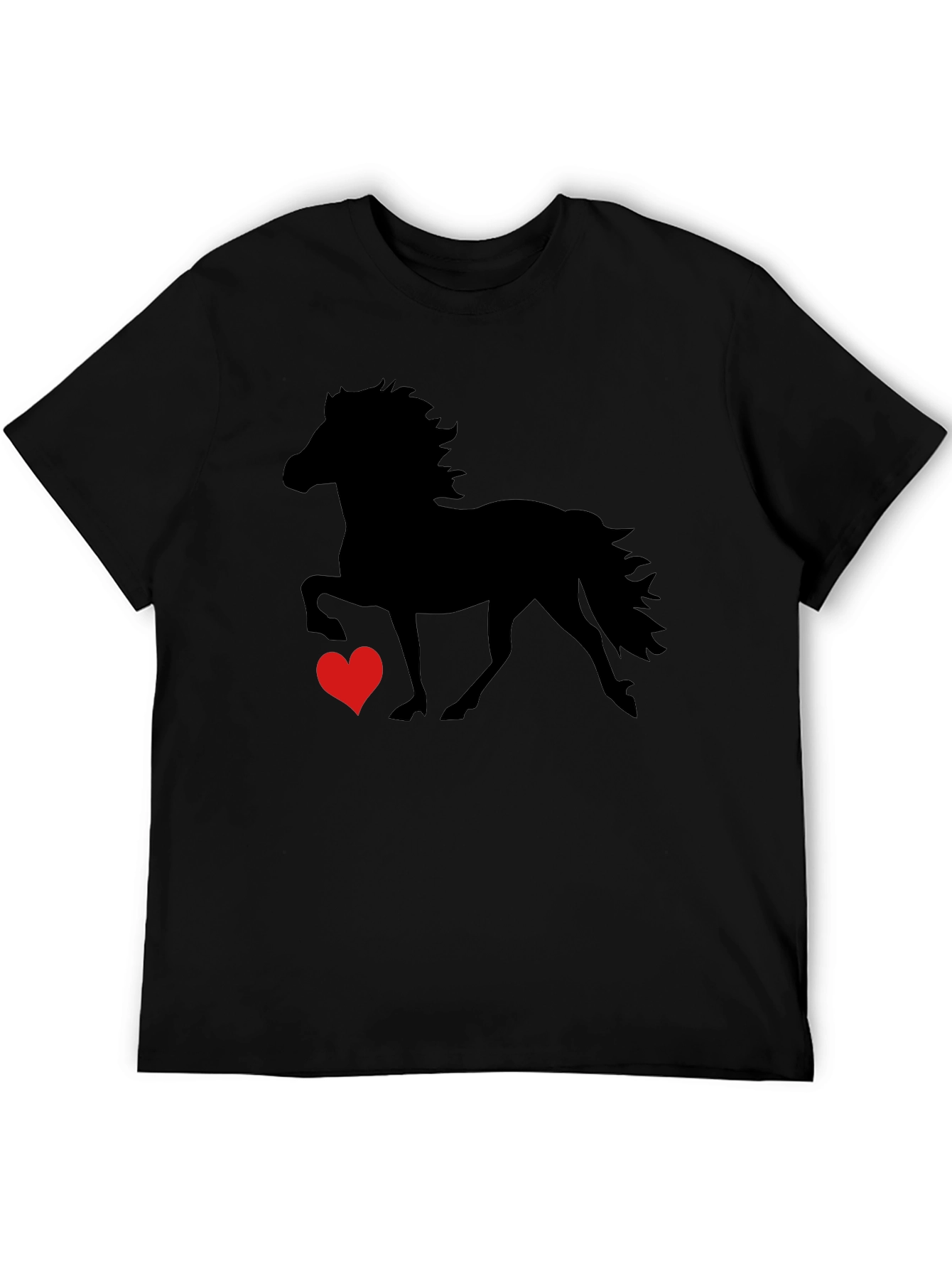 Horse & Heart Graphic Tee - Black