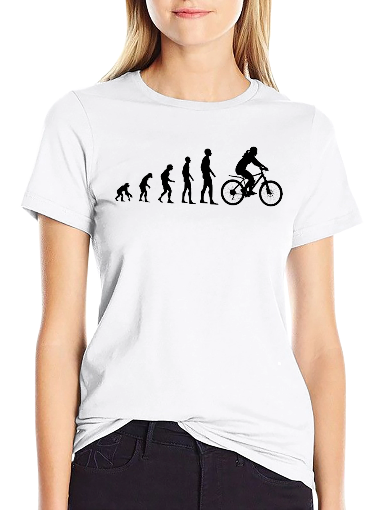 Evolution of Biking Black T-Shirt