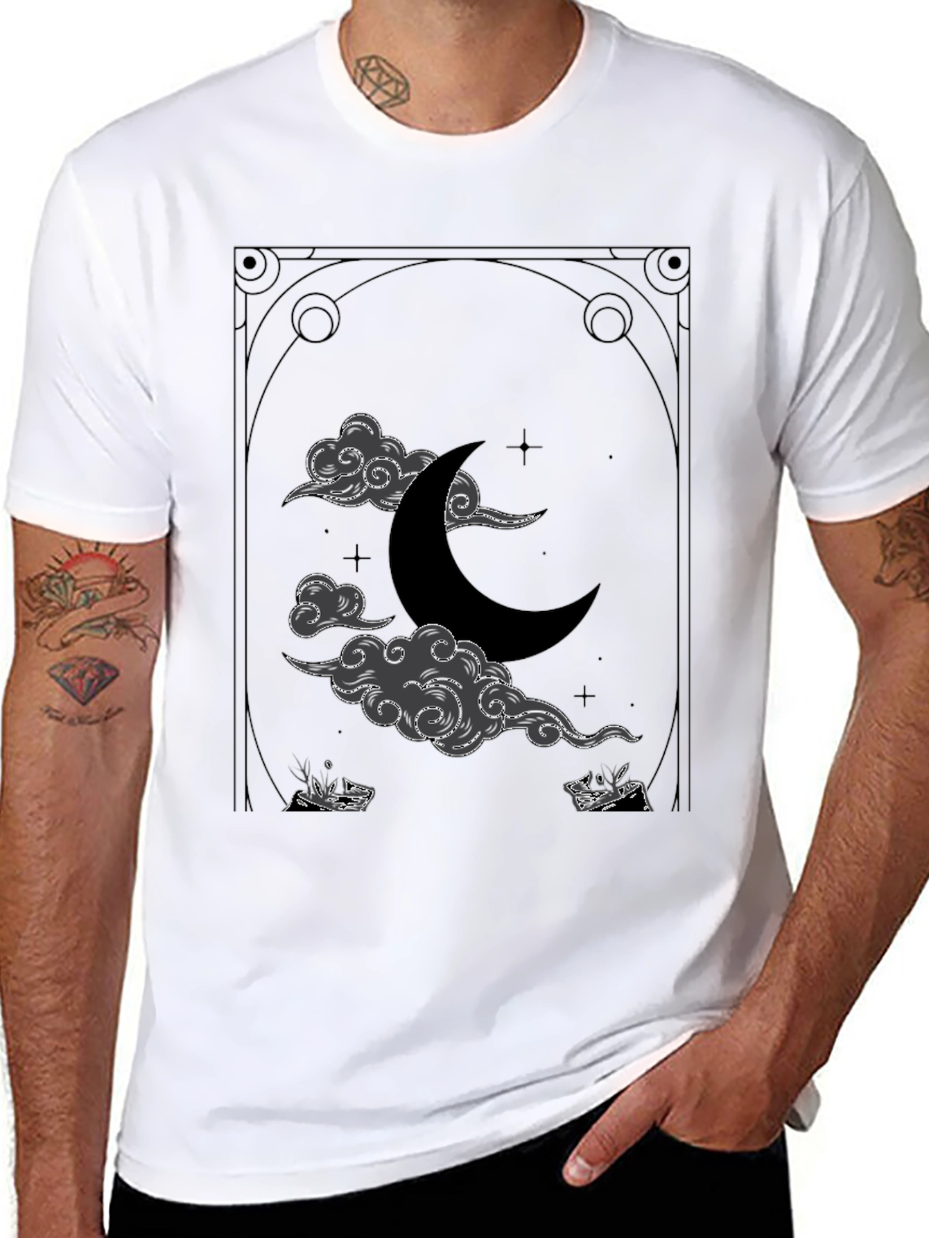 Mystic Moon Graphic Tee - Celestial Design