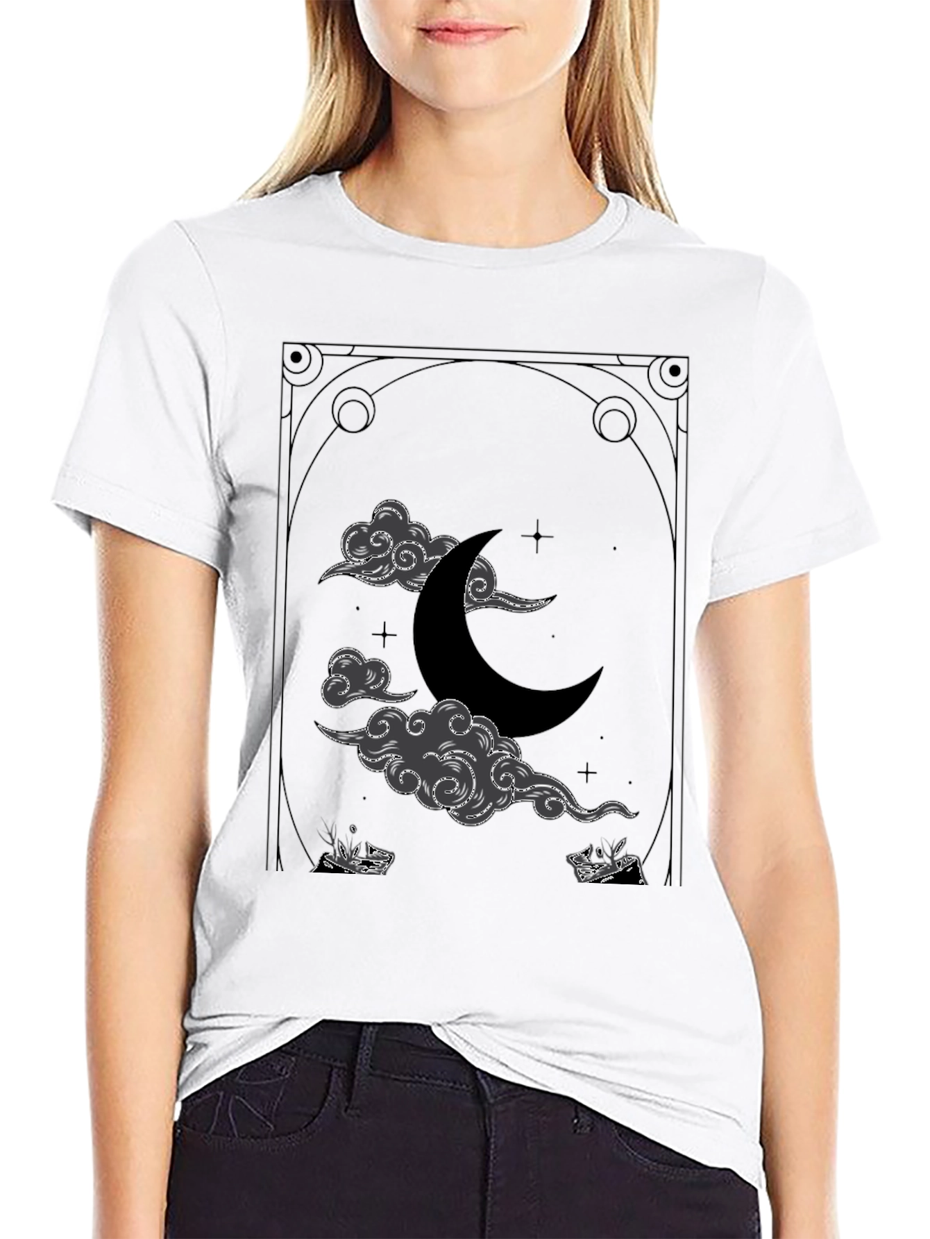 Mystic Moon Graphic Tee - Celestial Design