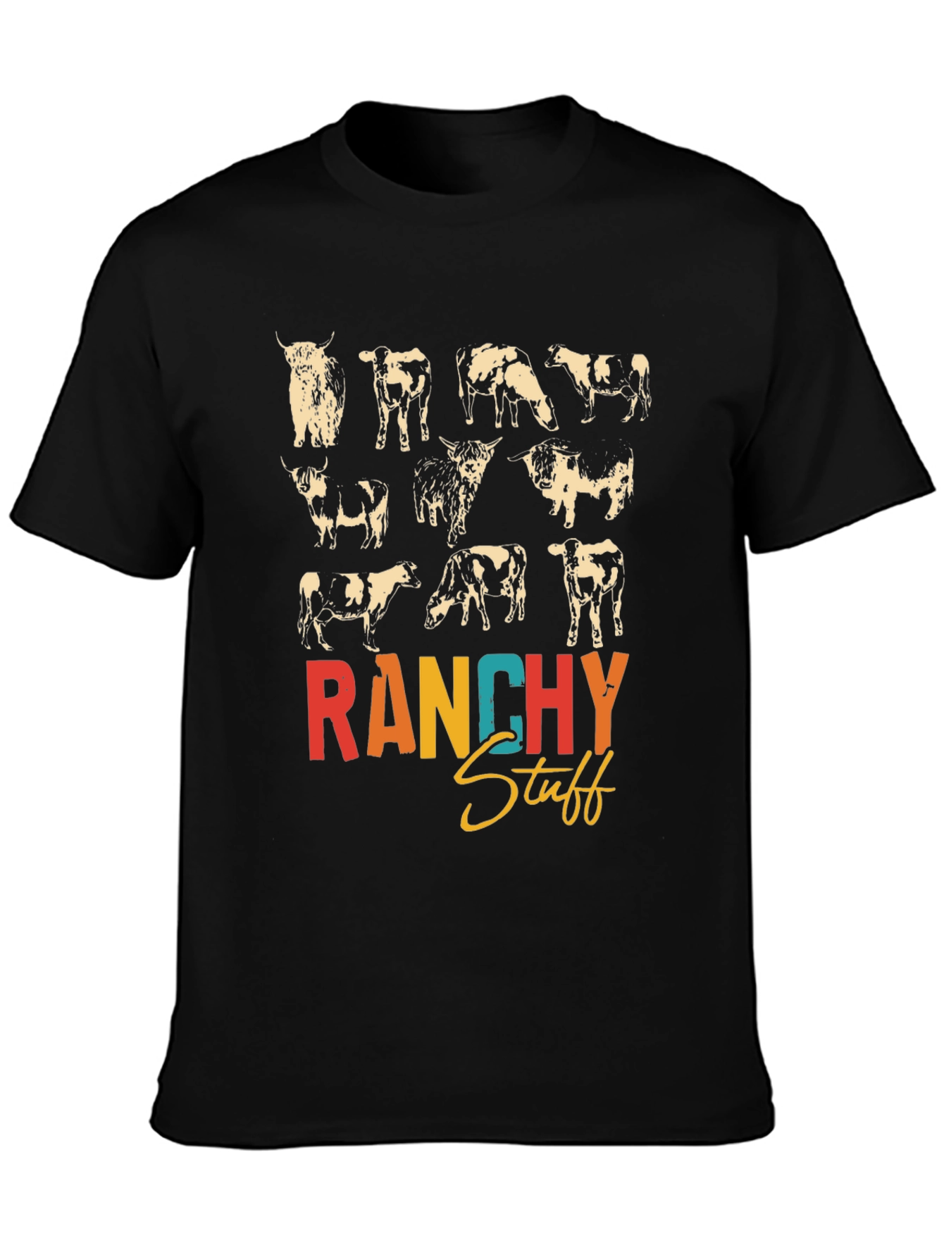 Ranchy Stuff Cow T-Shirt Graphic Tee