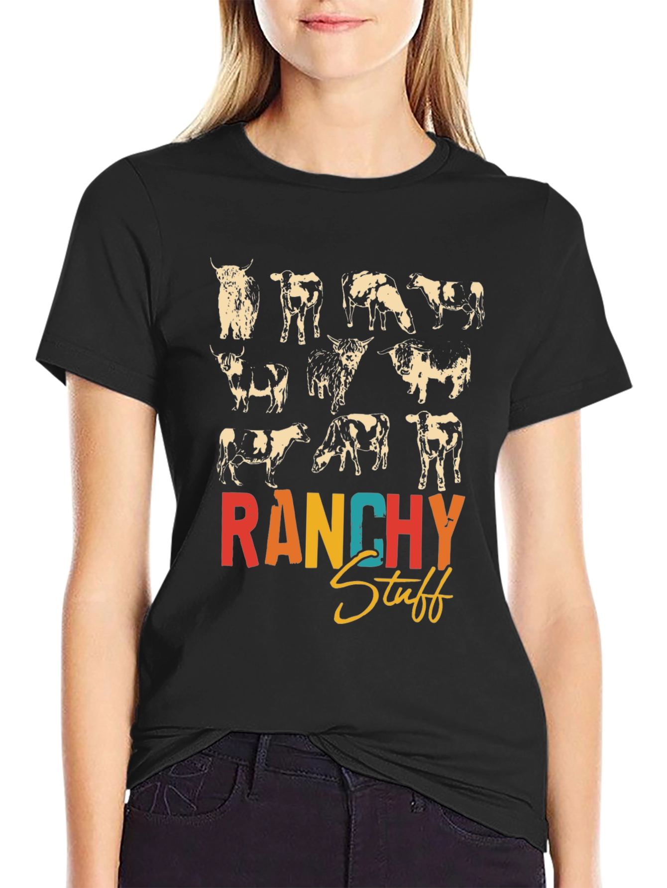 Ranchy Stuff Cow T-Shirt Graphic Tee