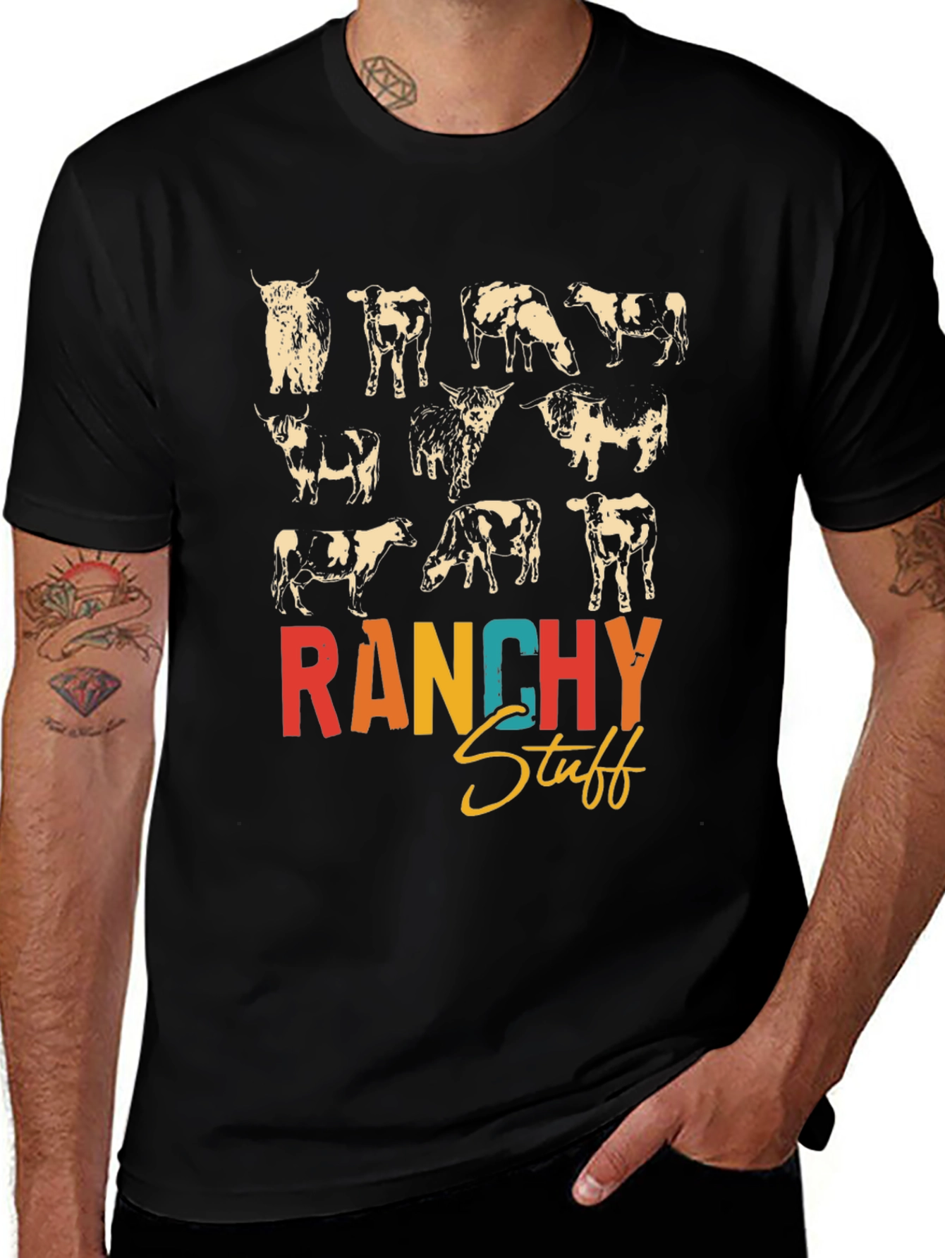 Ranchy Stuff Cow T-Shirt Graphic Tee